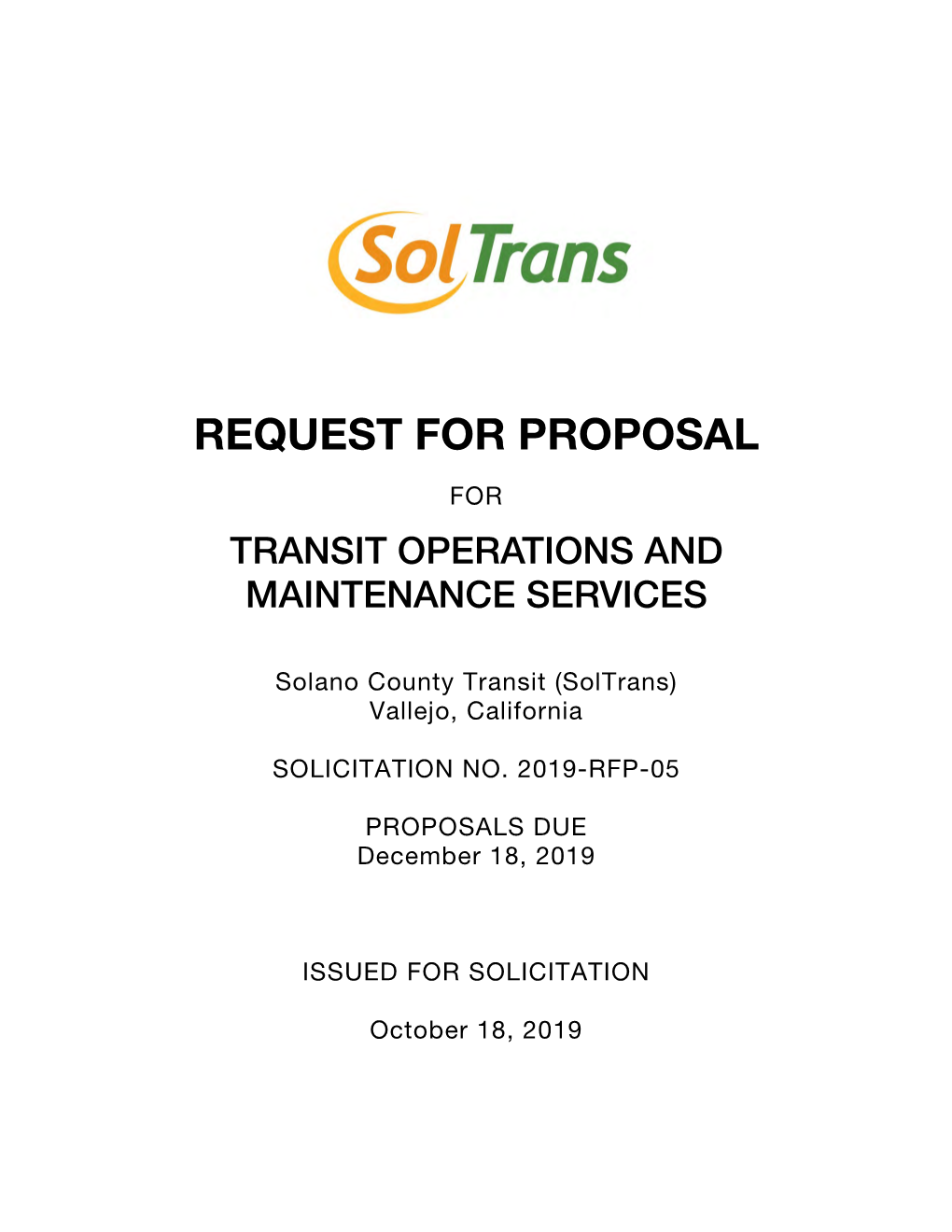 Soltrans 2019 Transit Operations and Maintenance