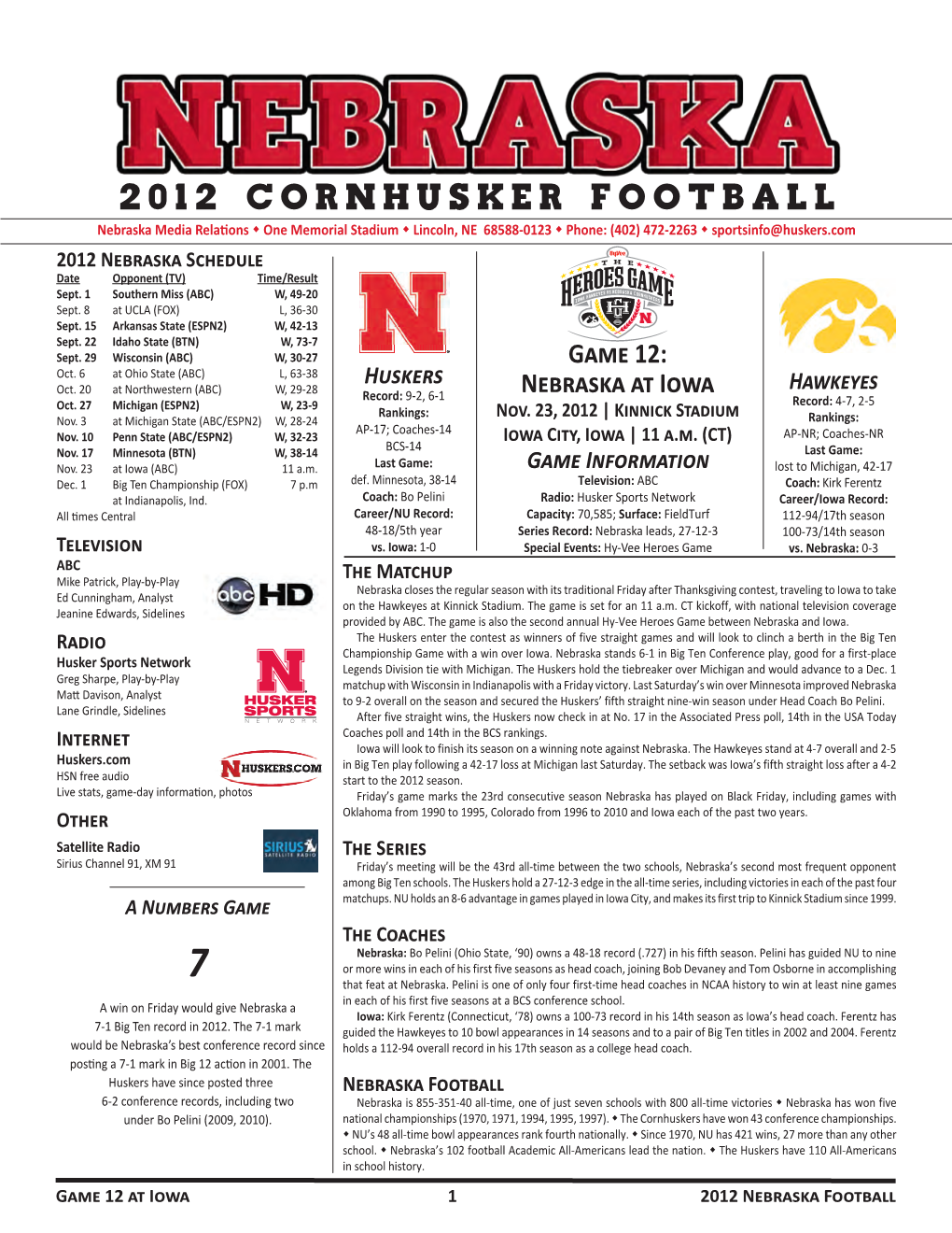 Nebraska at Iowa Oct