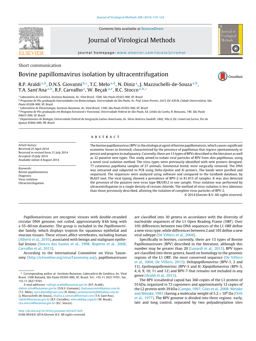 Bovine Papillomavirus Isolation by Ultracentrifugation