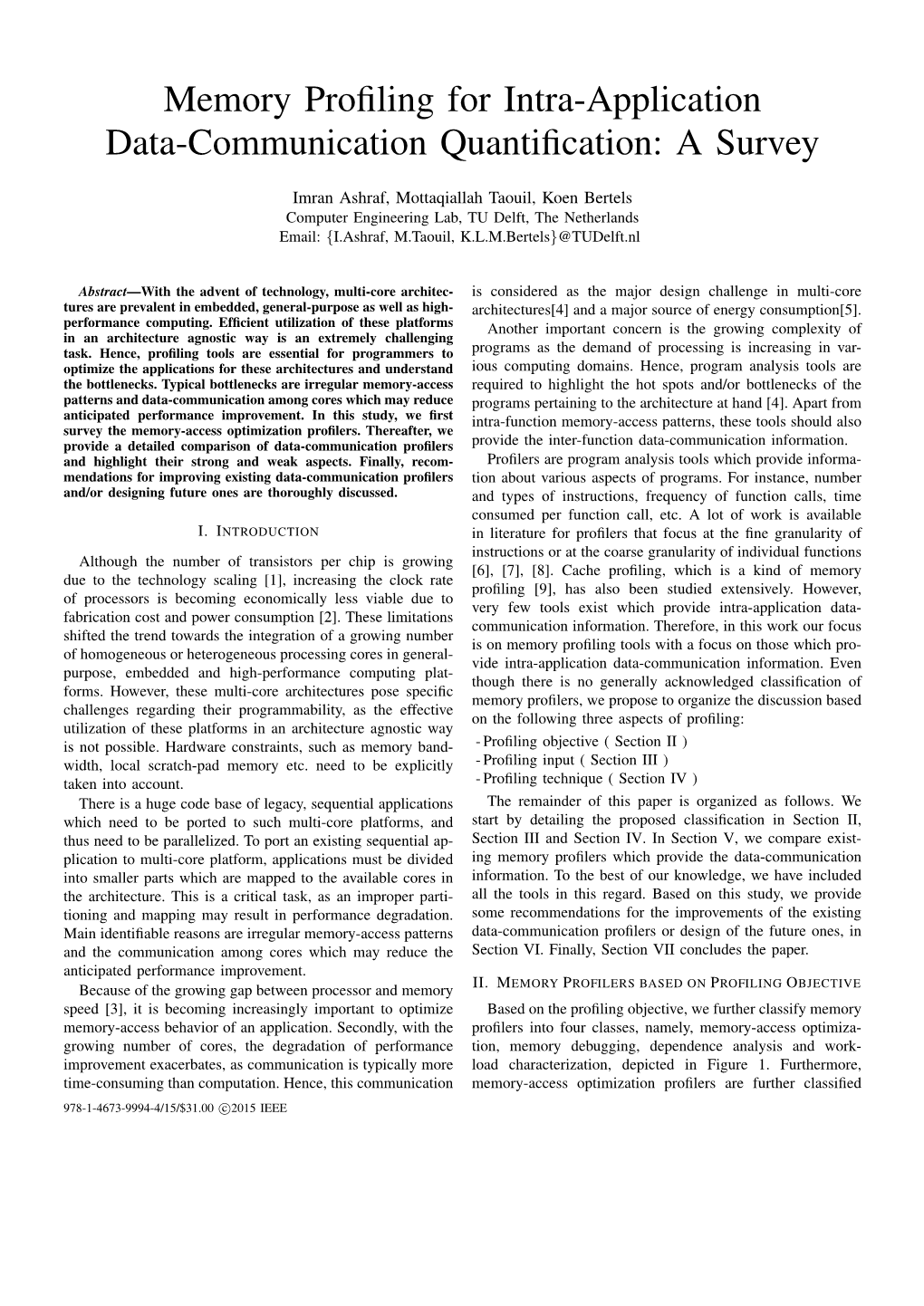 Memory Profiling for Intra-Application Data-Communication Quantification