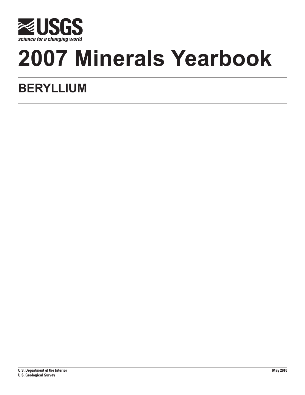 2007 Minerals Yearbook