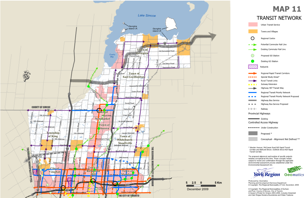 MAP 11 Lake Simcoe TRANSIT NETWORK