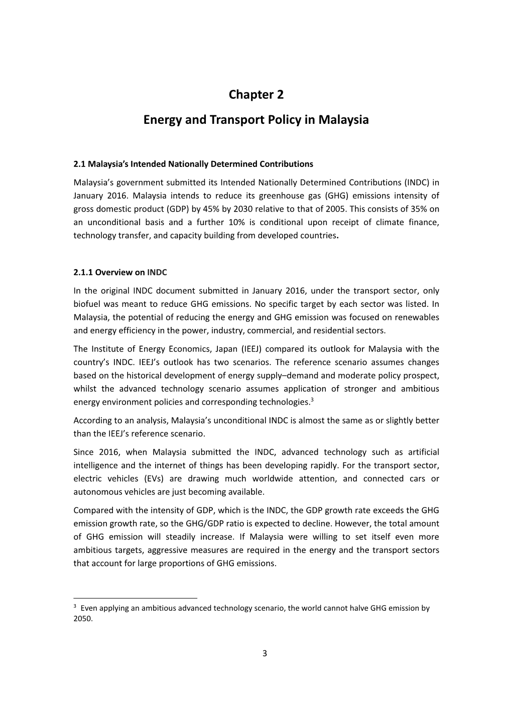 Chapter 2. Energy and Transport Policy in Malaysia