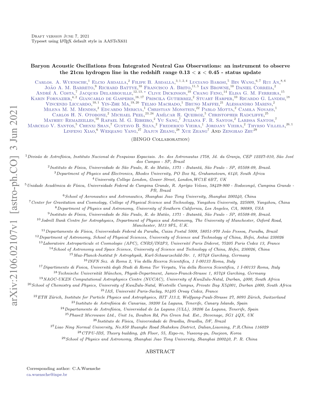 Baryon Acoustic Oscillations from Integrated Neutral Gas