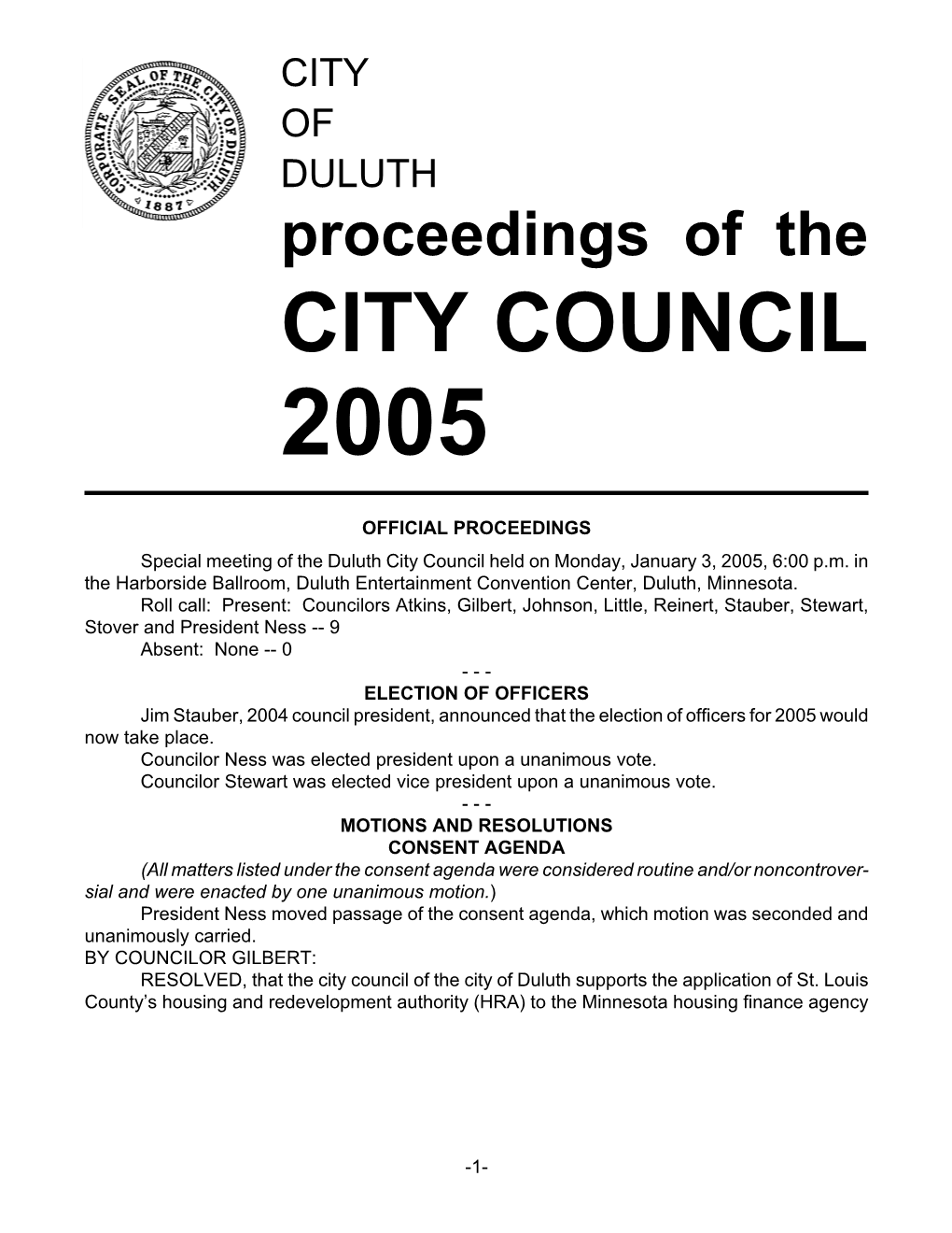 2005 City Council Minutes