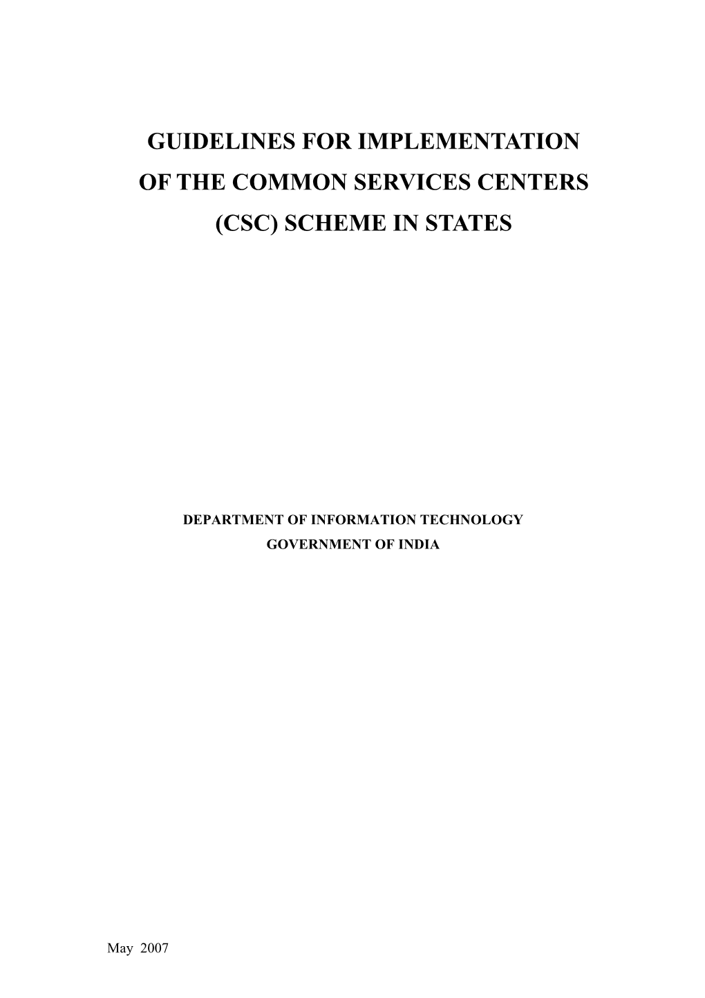 The Common Services Centers (Cscs)