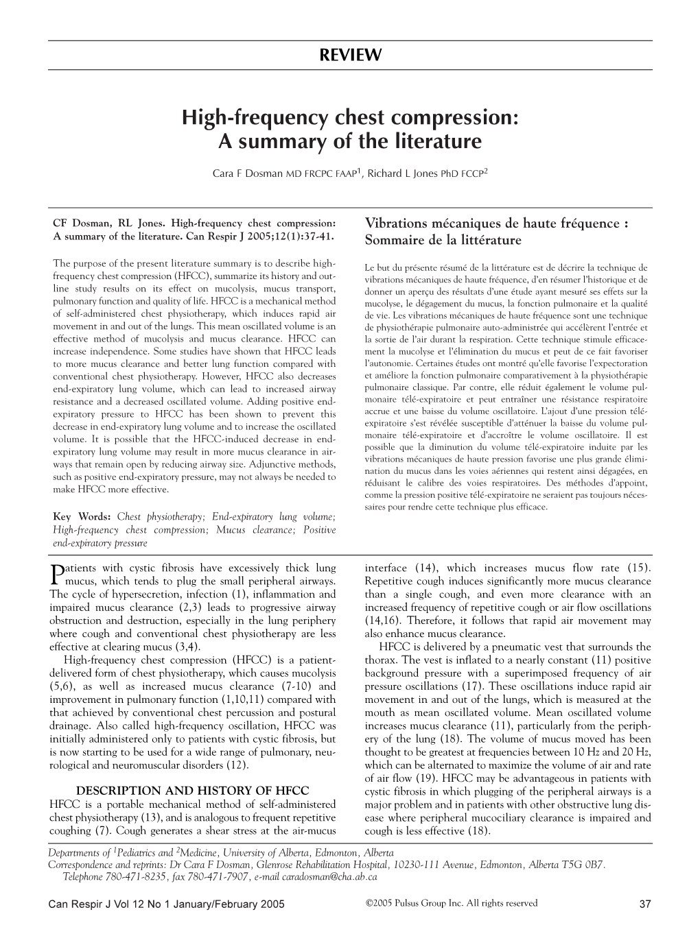 High-Frequency Chest Compression: a Summary of the Literature