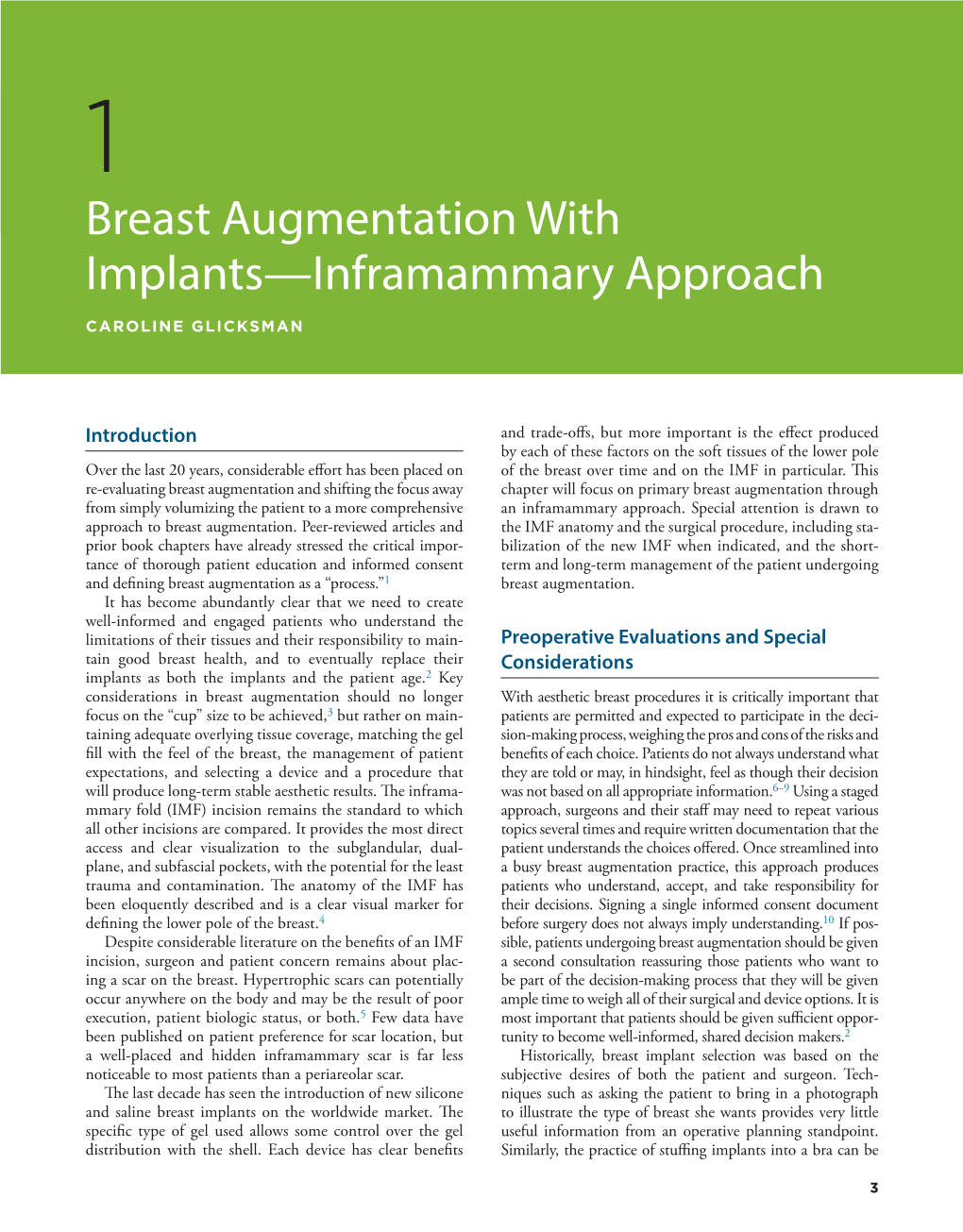 1 Breast Augmentation with Implants—Inframammary Approach