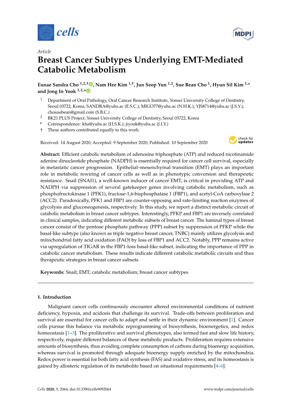 Breast Cancer Subtypes Underlying EMT-Mediated Catabolic Metabolism