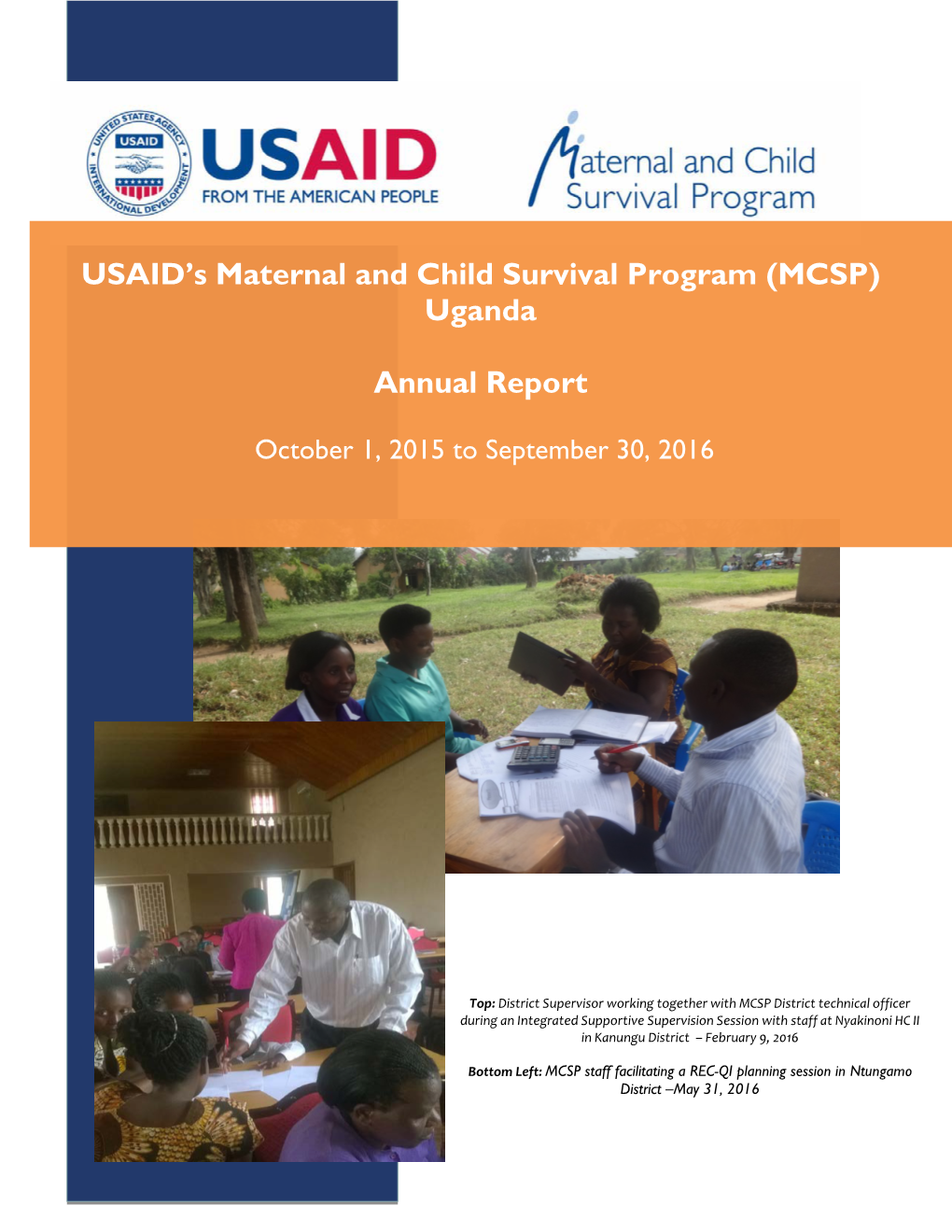 USAID's Maternal and Child Survival Program (MCSP) Uganda Annual