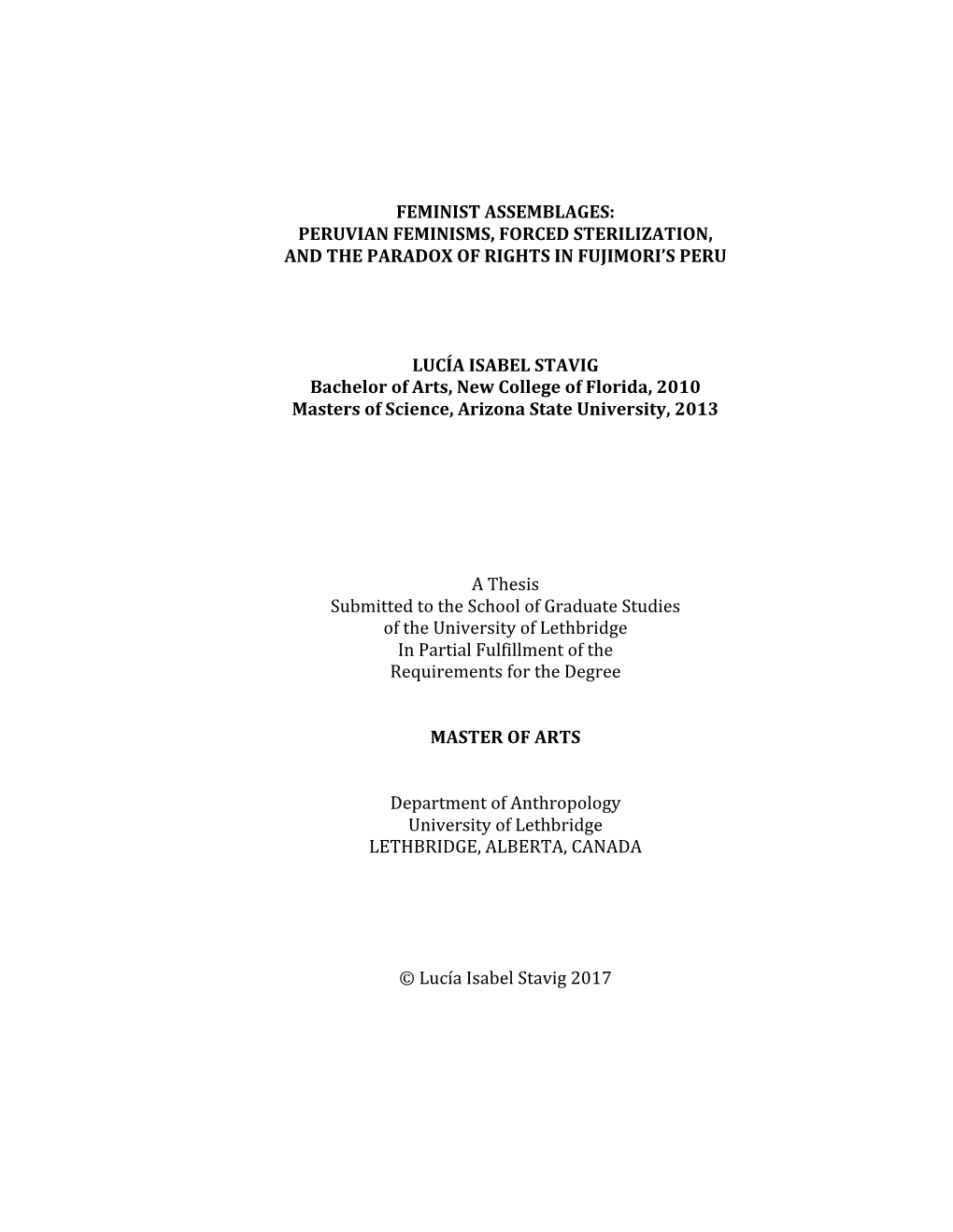 Feminist Assemblages: Peruvian Feminisms, Forced Sterilization, and the Paradox of Rights in Fujimori’S Peru