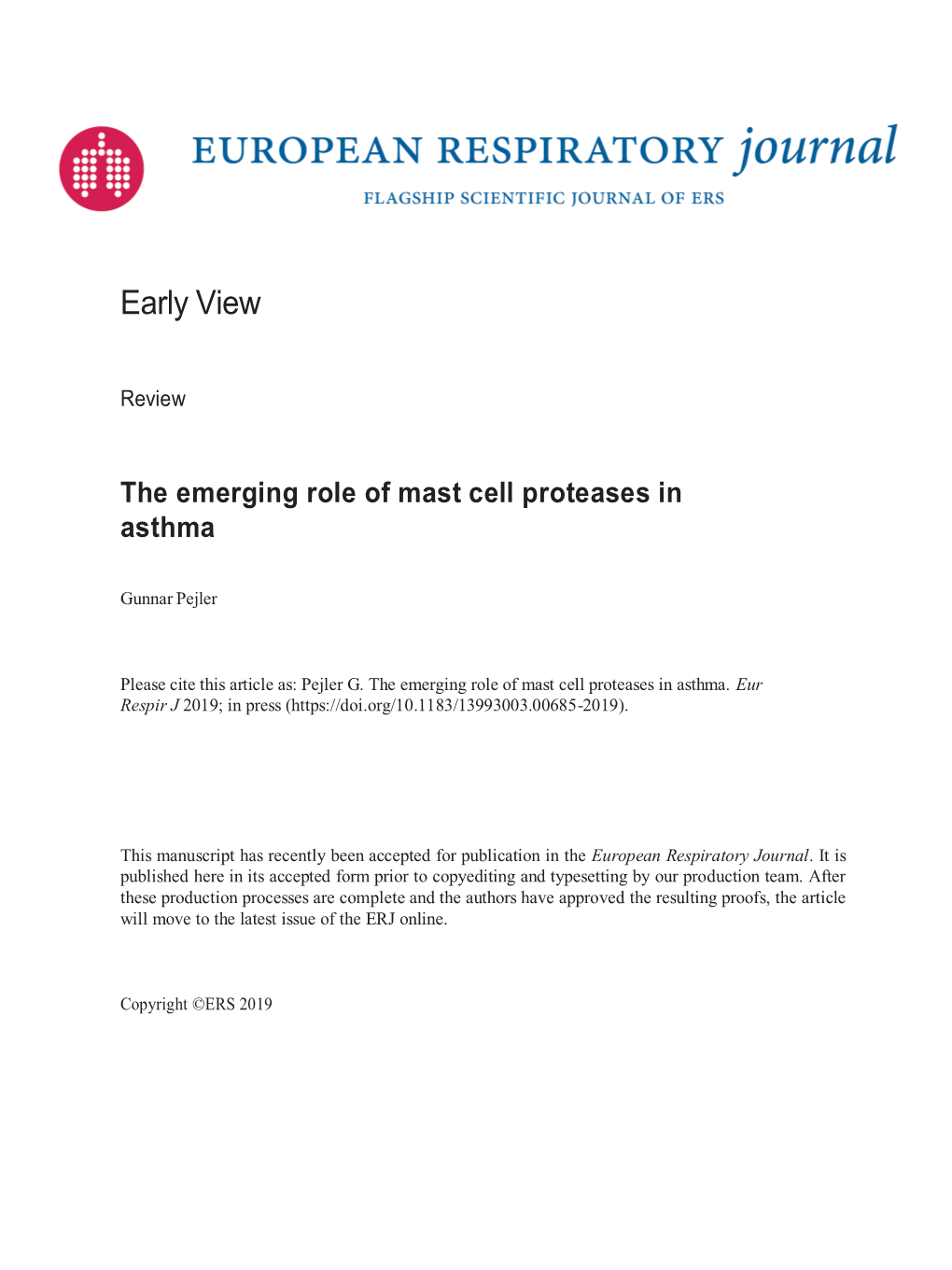 The Emerging Role of Mast Cell Proteases in Asthma