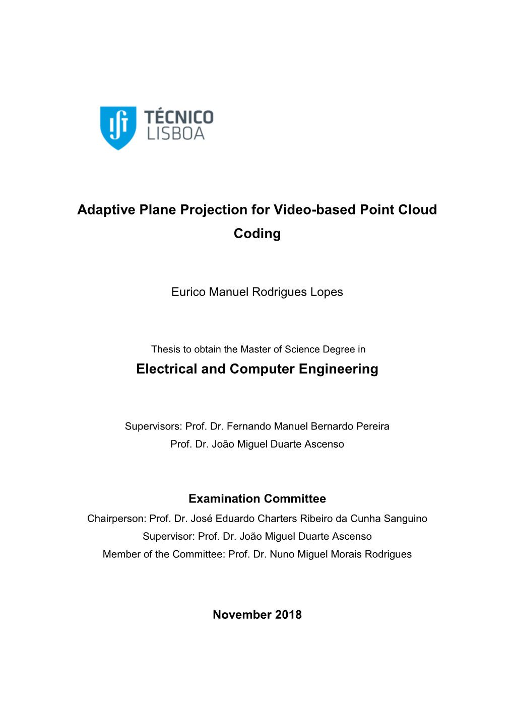 Adaptive Plane Projection for Video-Based Point Cloud Coding