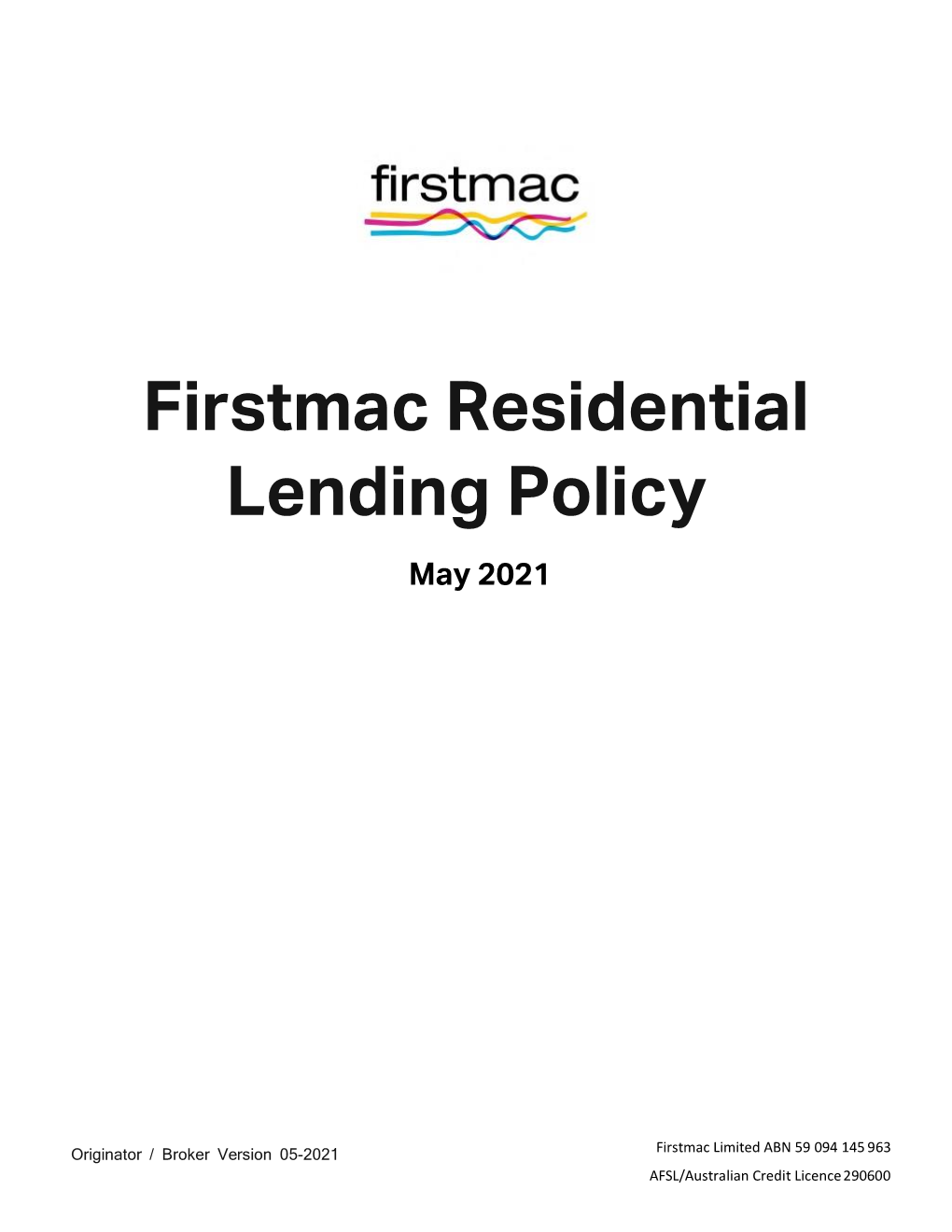 Firstmac-Residential-Lending-Policy