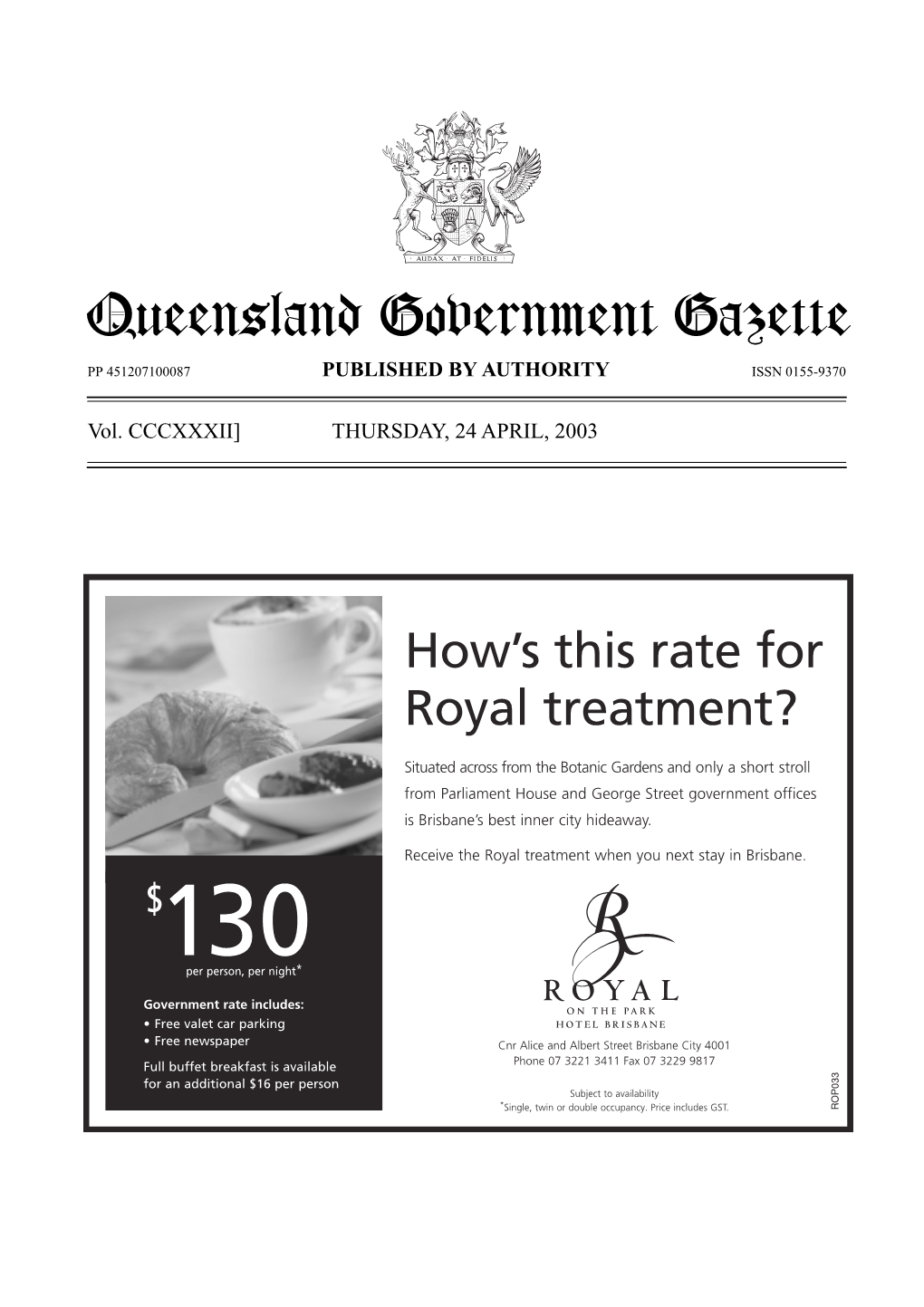 Queensland Government Gazette