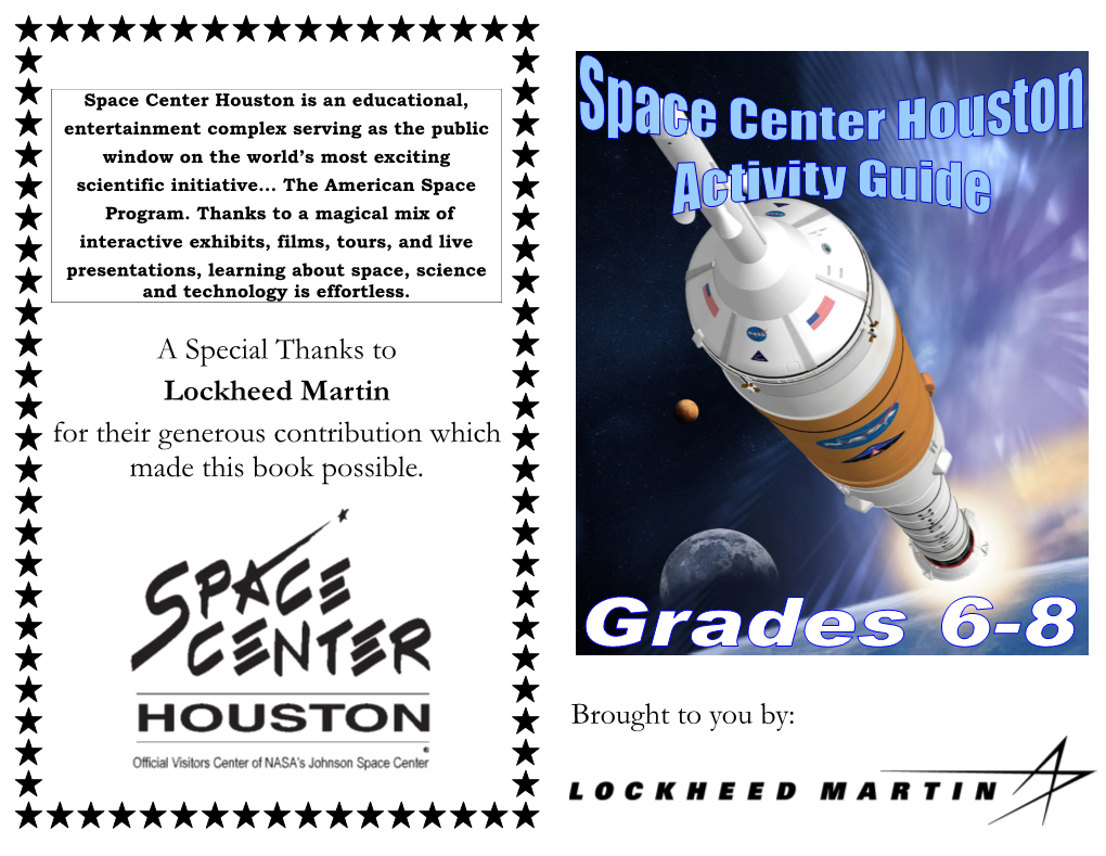 A Special Thanks to Lockheed Martin for Their Generous Contribution Which Made This Book Possible