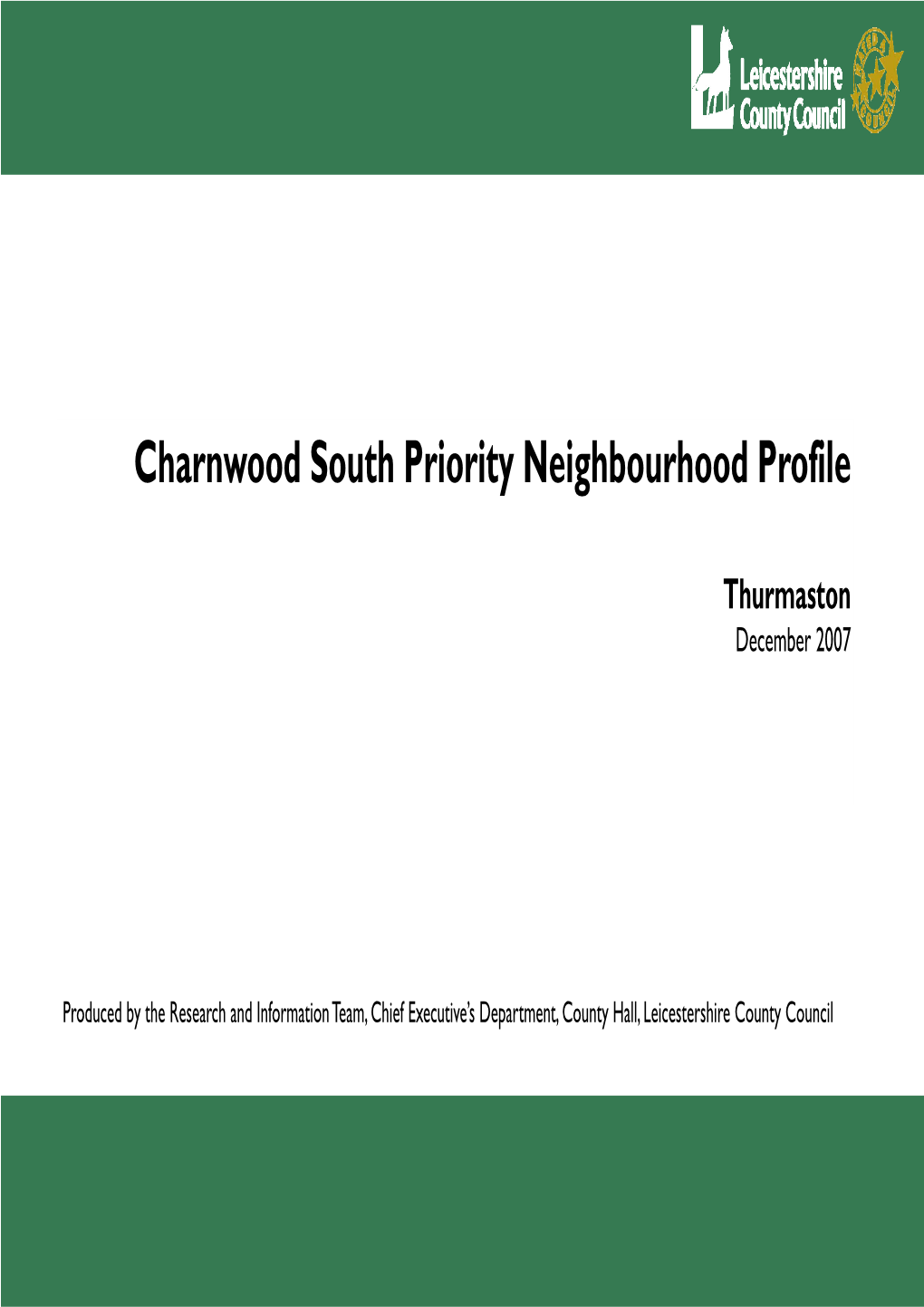 South Charnwood Priority Neighbourhood Thurmaston