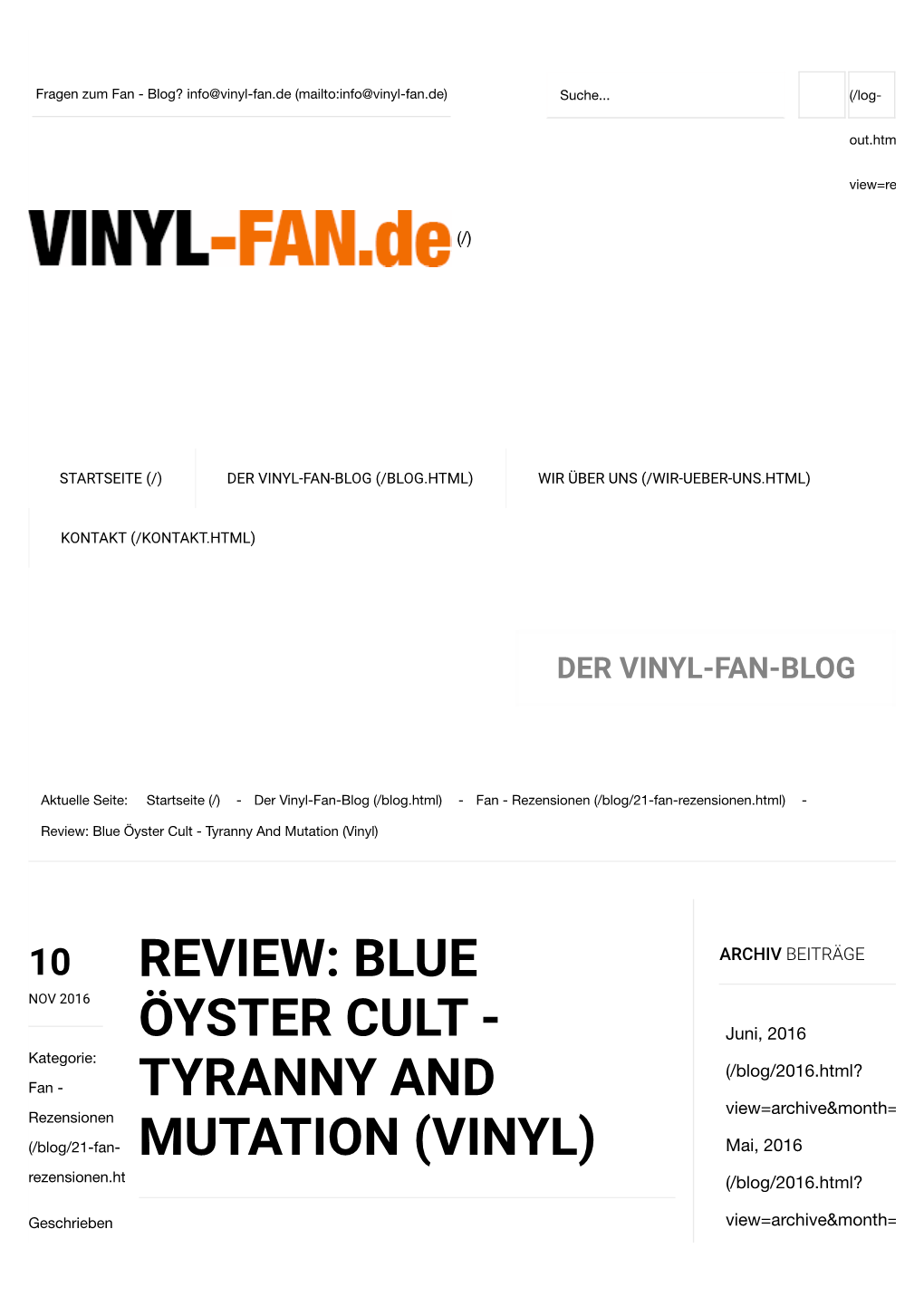 Review: Blue Öyster Cult - Tyranny and Mutation (Vinyl)