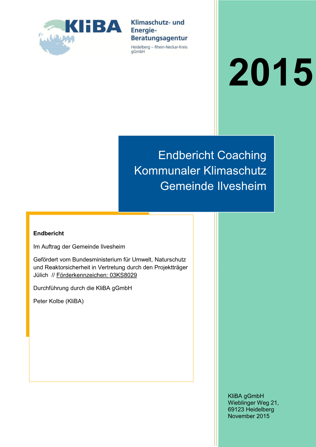 Endbericht Coaching Kommunaler Klimaschutz Gemeinde Ilvesheim