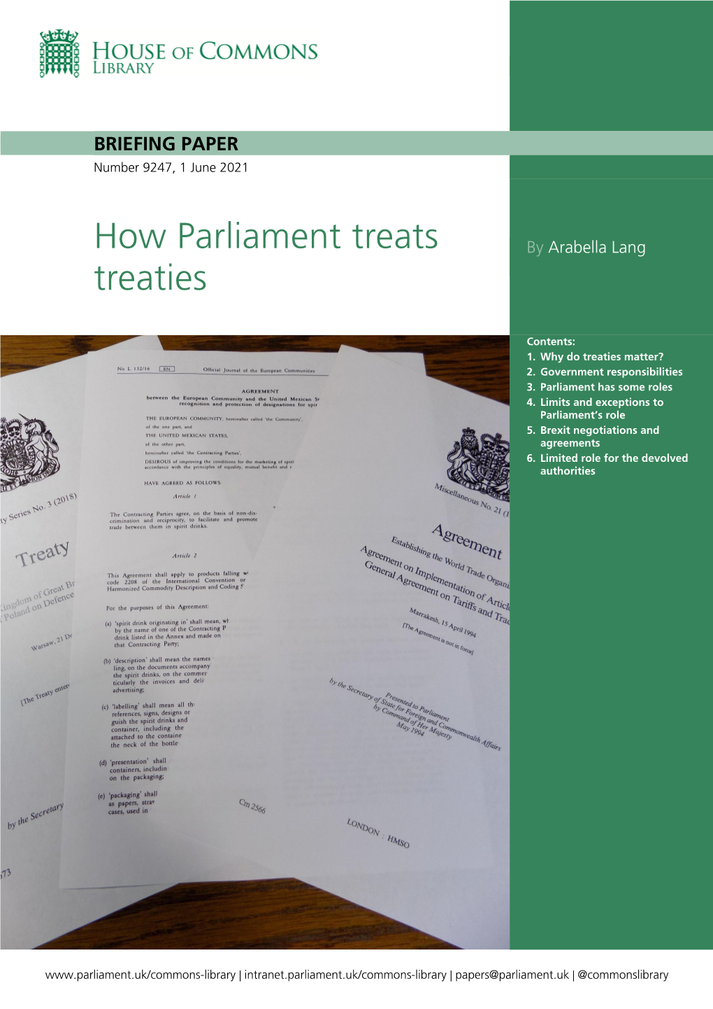 How Parliament Treats Treaties