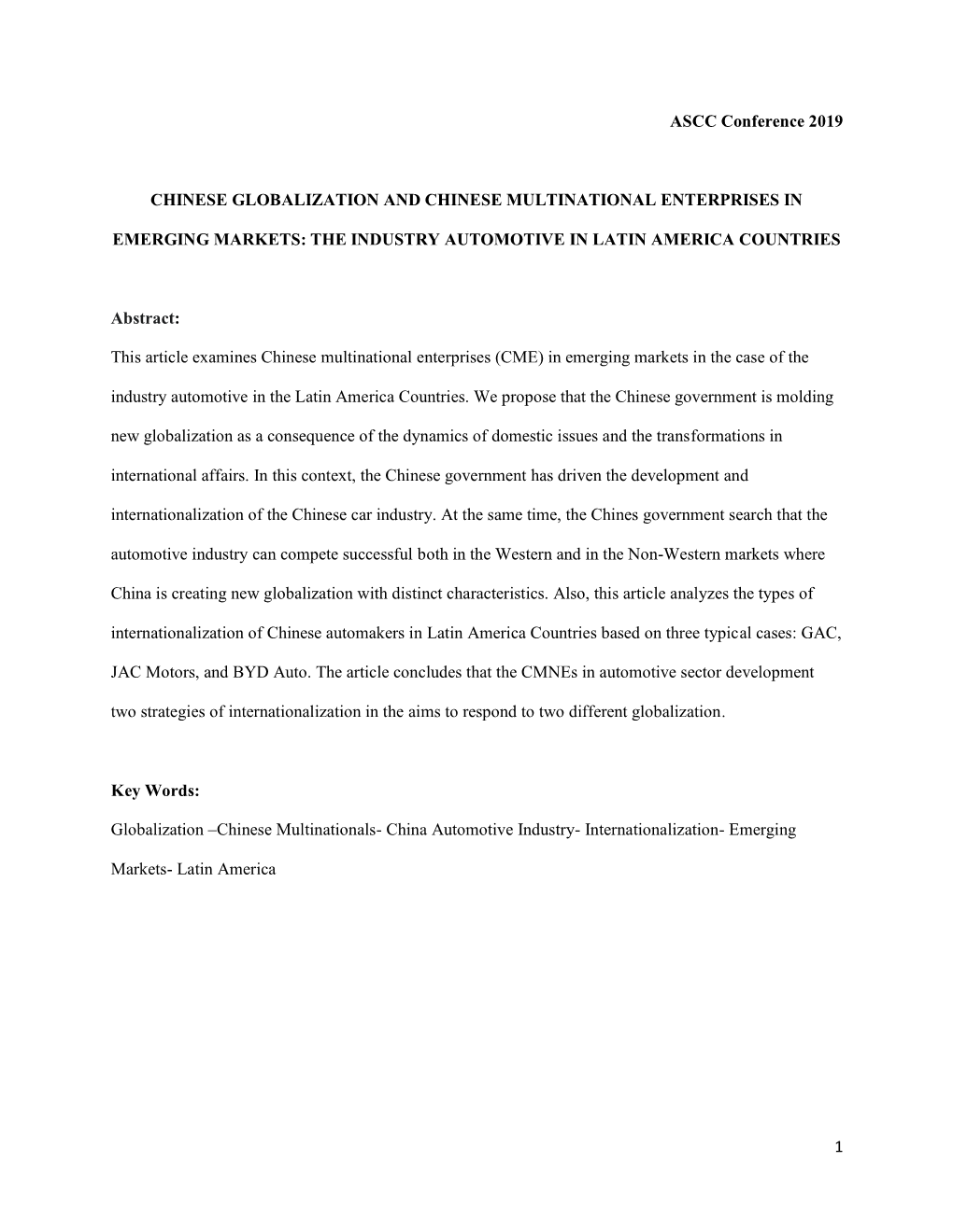 Chinese Globalization and Chinese Multinational Enterprises In