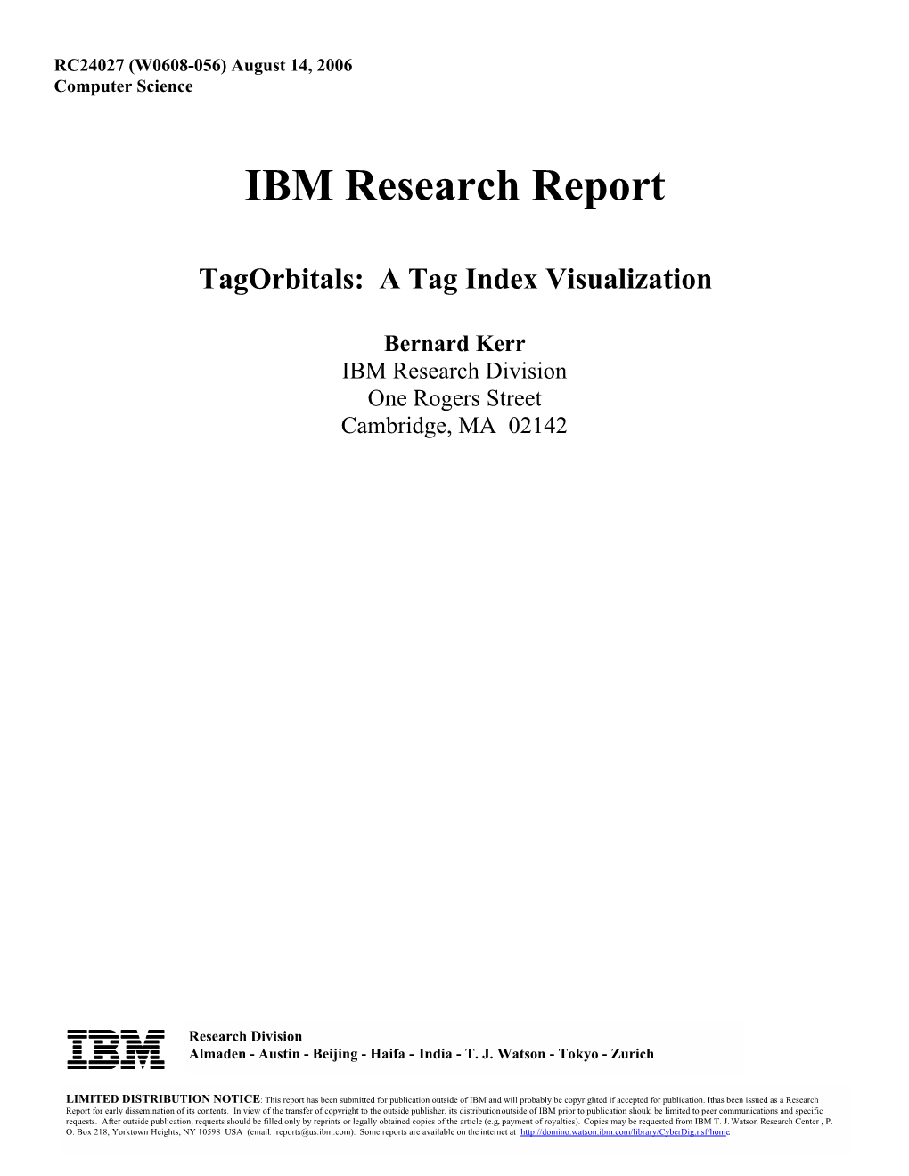IBM Research Report Tagorbitals