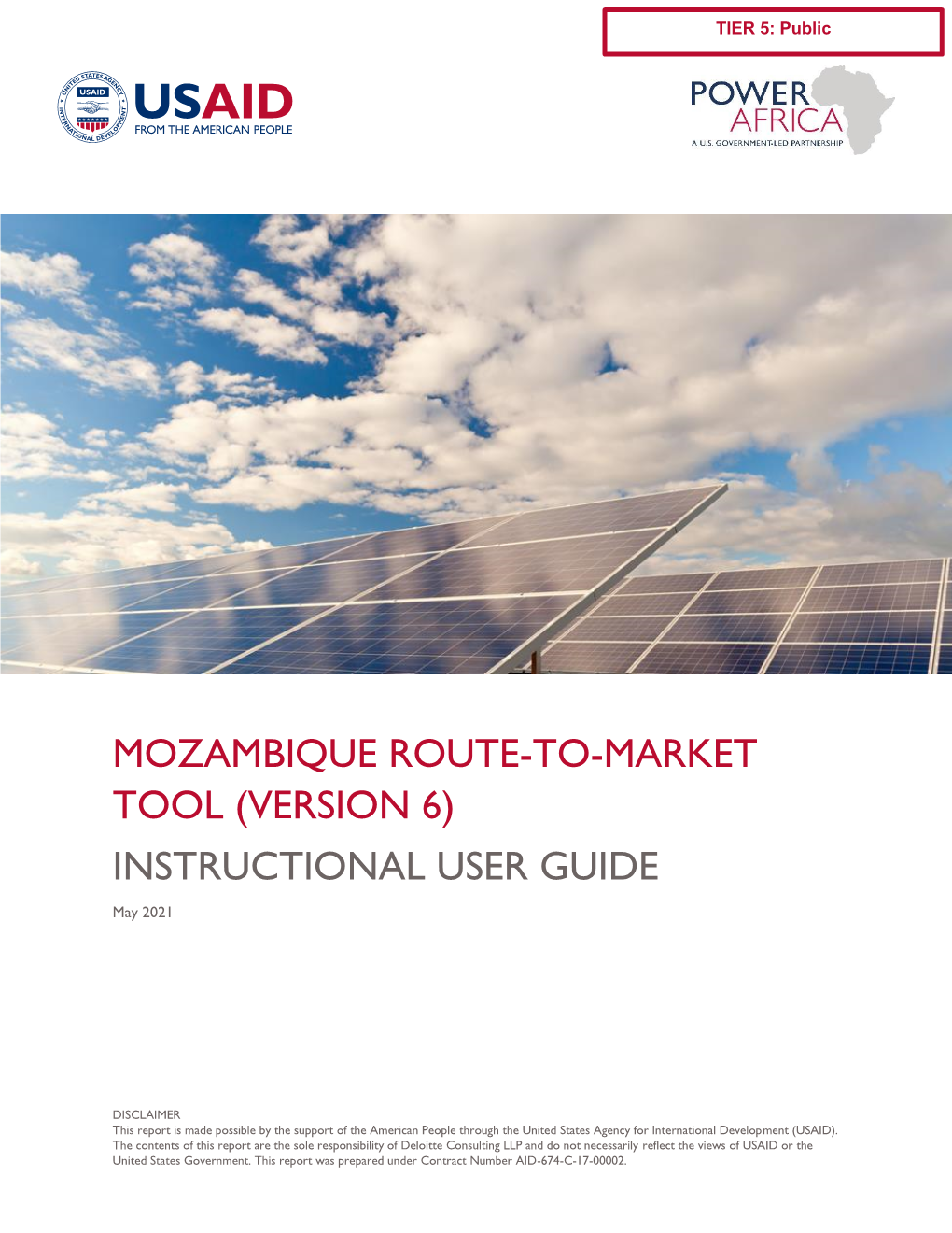 MOZAMBIQUE RTM TOOL INSTRUCTIONAL USER GUIDE | I 1 PURPOSE and OVERVIEW USAID Introduction Video – an Introduction to the RTM Tool and the USAID SAEP Project