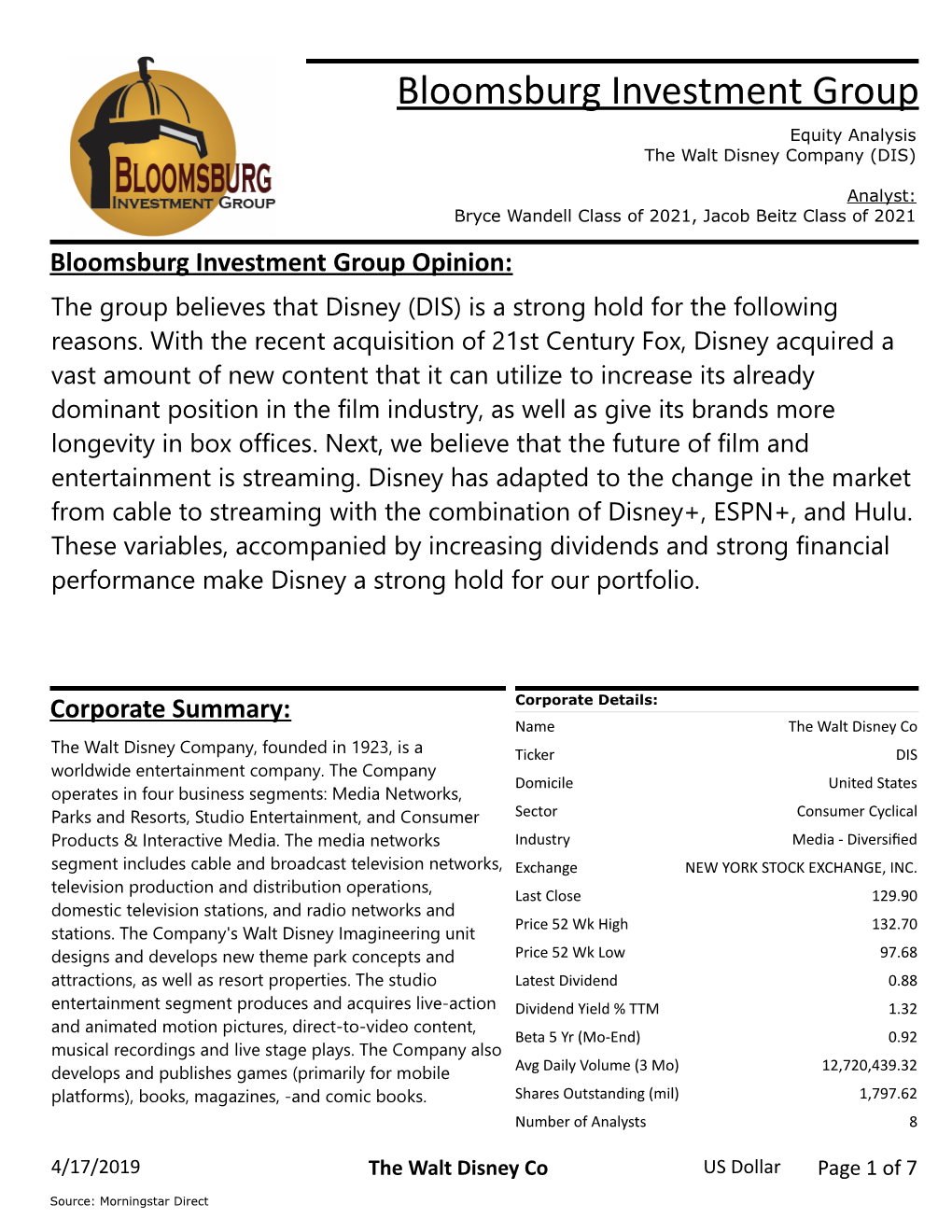 Disney Company (DIS)