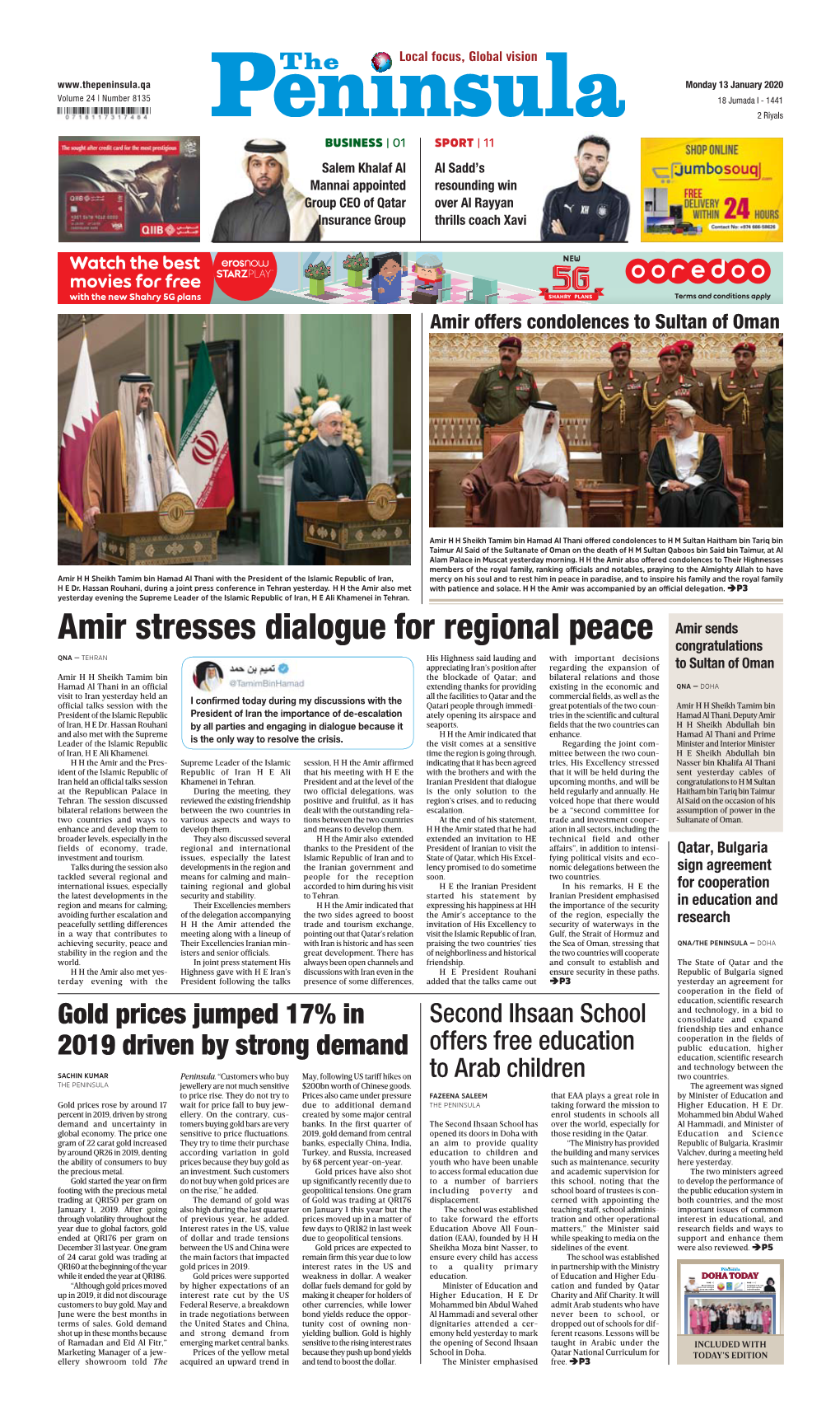 Amir Stresses Dialogue for Regional Peace
