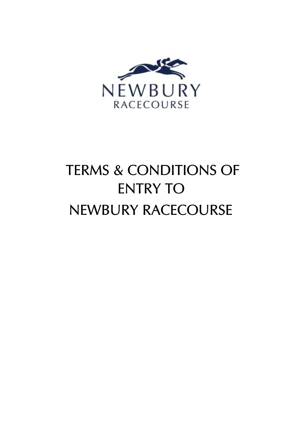 TERMS & CONDITIONS of ENTRY to Newbury Racecourse