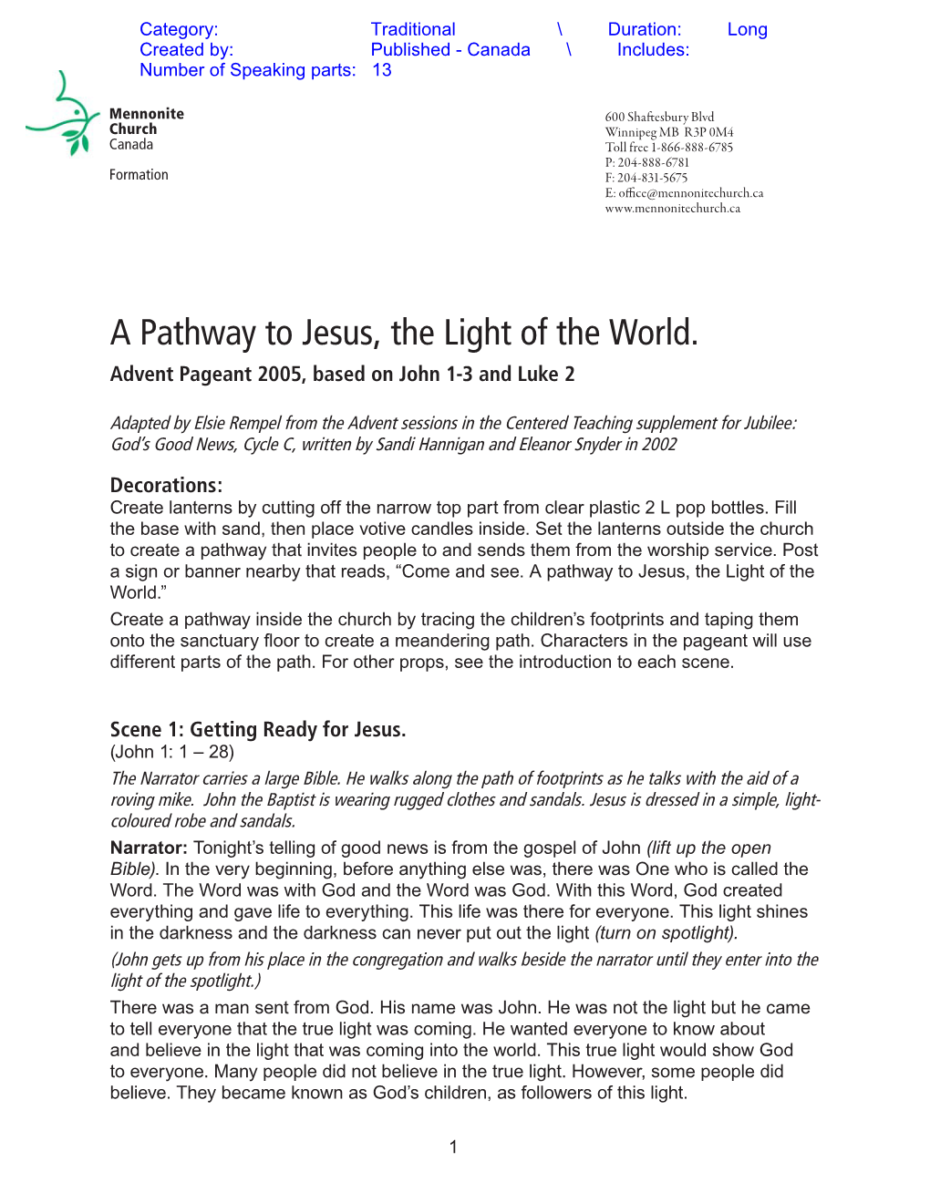 A Pathway to Jesus the Light of the World.Indd