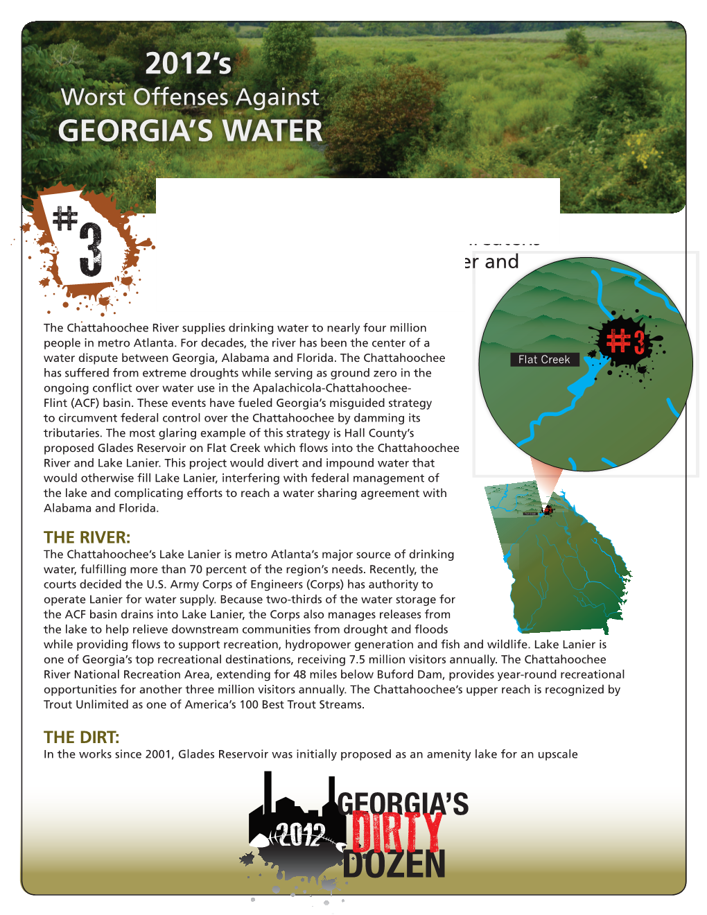 Flat Creek: # Boondoggle Reservoir Project Threatens 3 Lake Lanier, Chattahoochee River and Downstream Communities