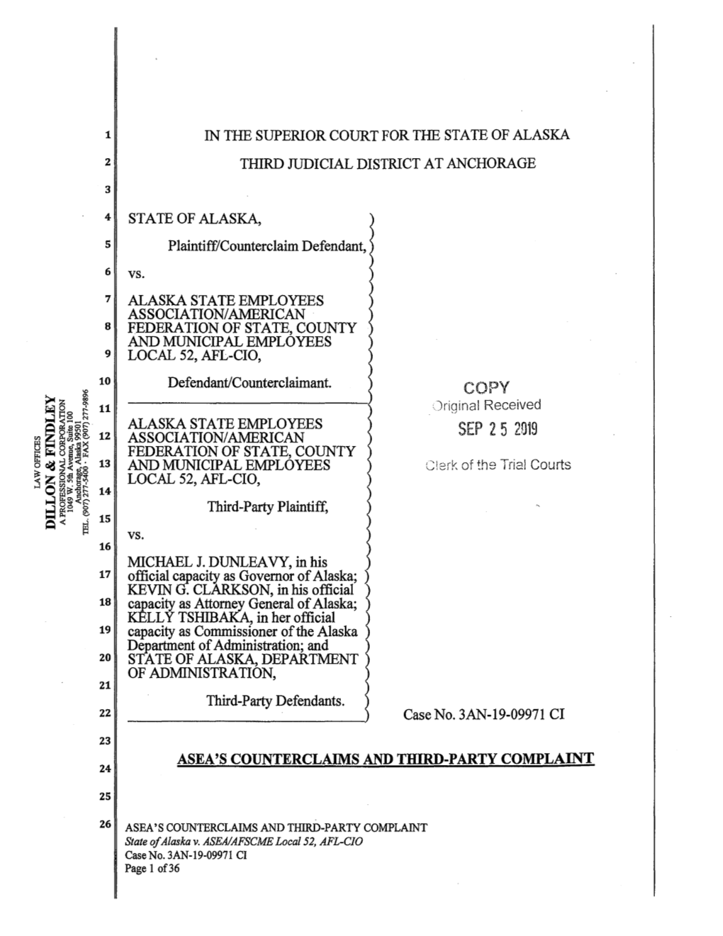 Pdf ASEA Counterclaims & Third Party Complaint