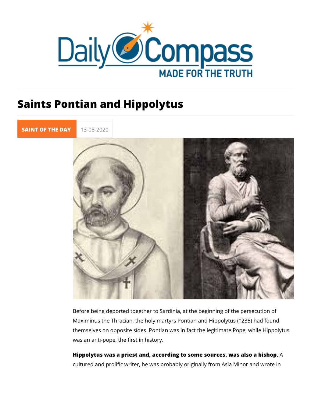 Saints Pontian and Hippolytus