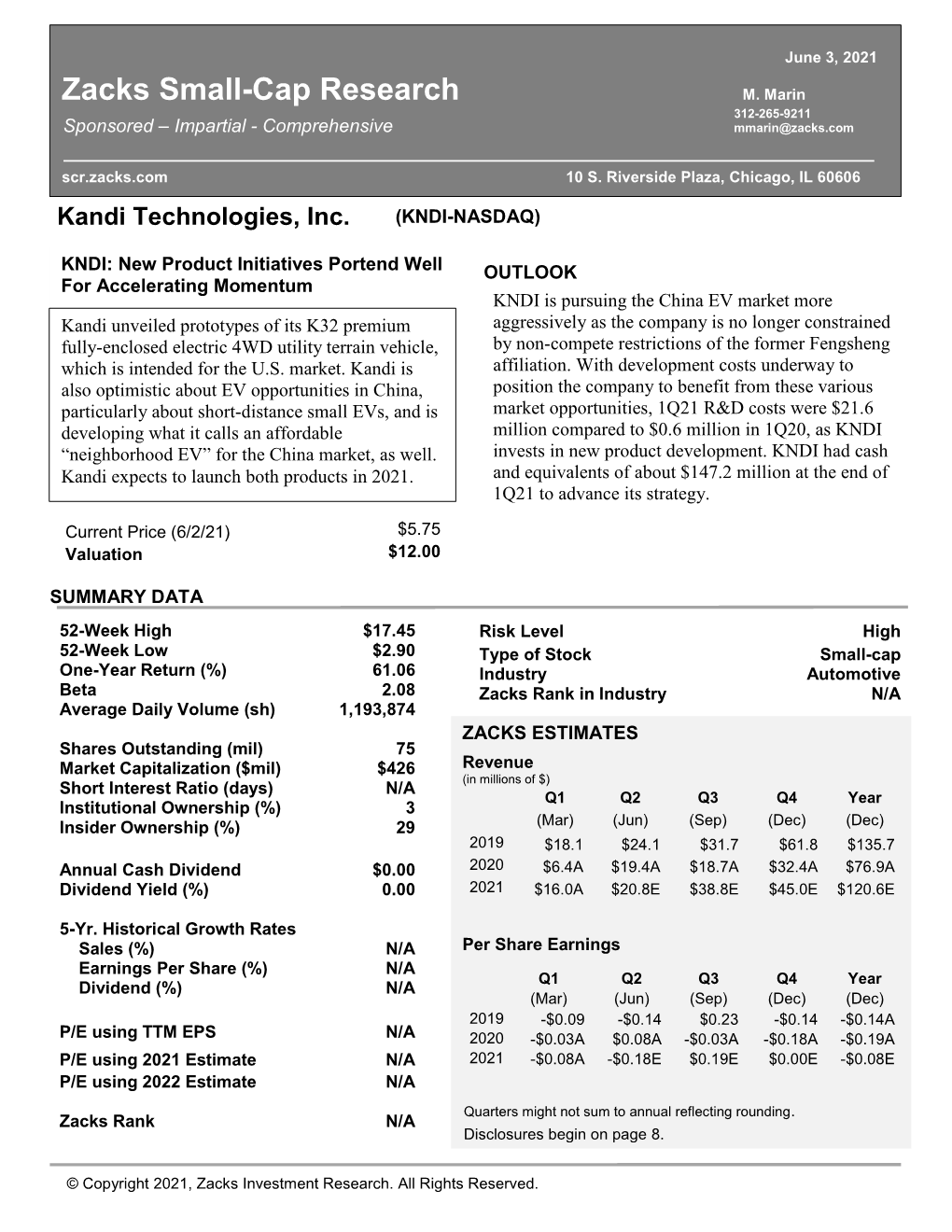 Kandi Technologies, Inc. (KNDI-NASDAQ)