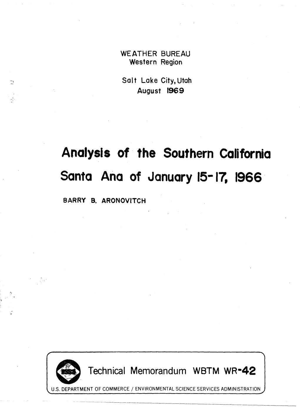Analysis of the Southern California Santa Ana of January 15-17, 1966