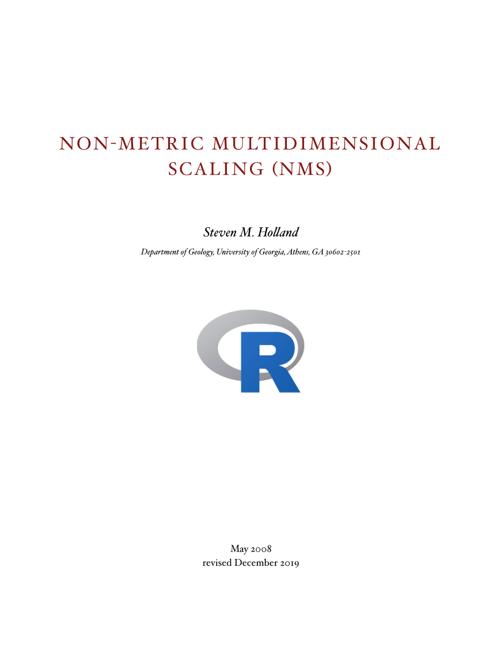 Non-Metric Multidimensional Scaling (Nms)