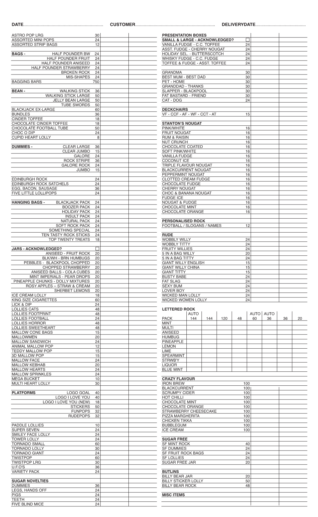 S&N Stock Loading Note