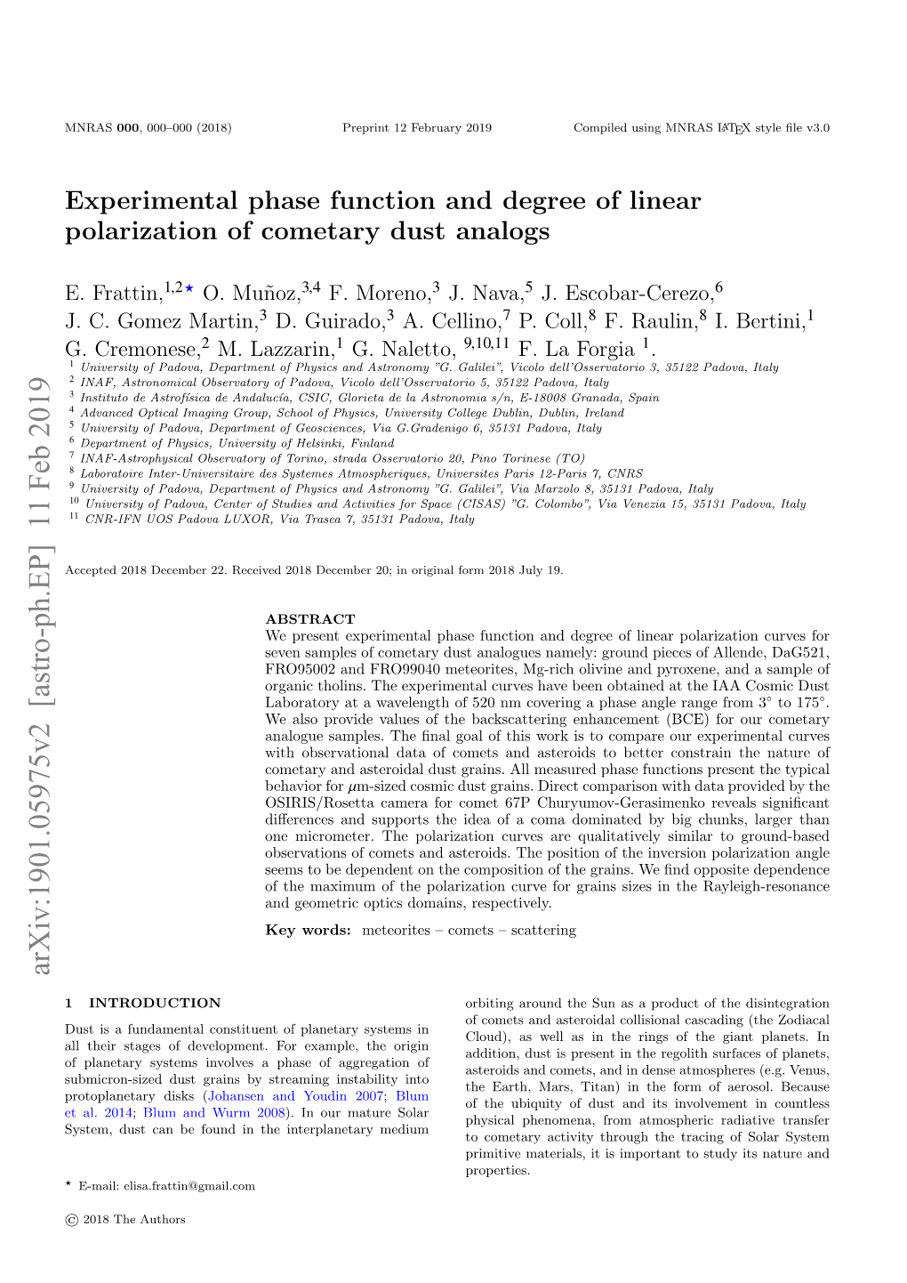 Experimental Phase Function and Degree of Linear Polarization of Cometary Dust Analogs