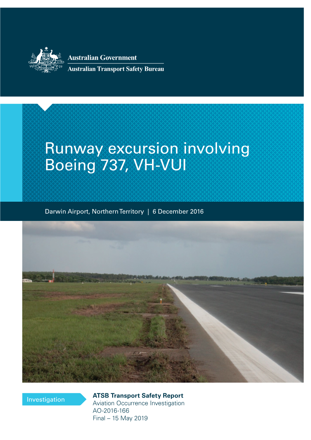 Runway Excursion Involving Boeing 737, VH-VUI, Darwin Airport