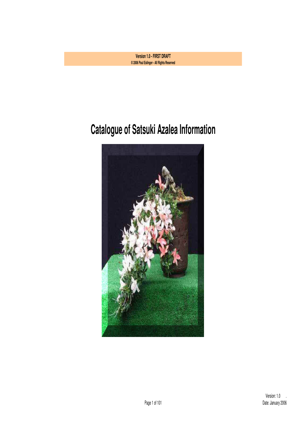 Catalogue of Satsuki Azalea Information