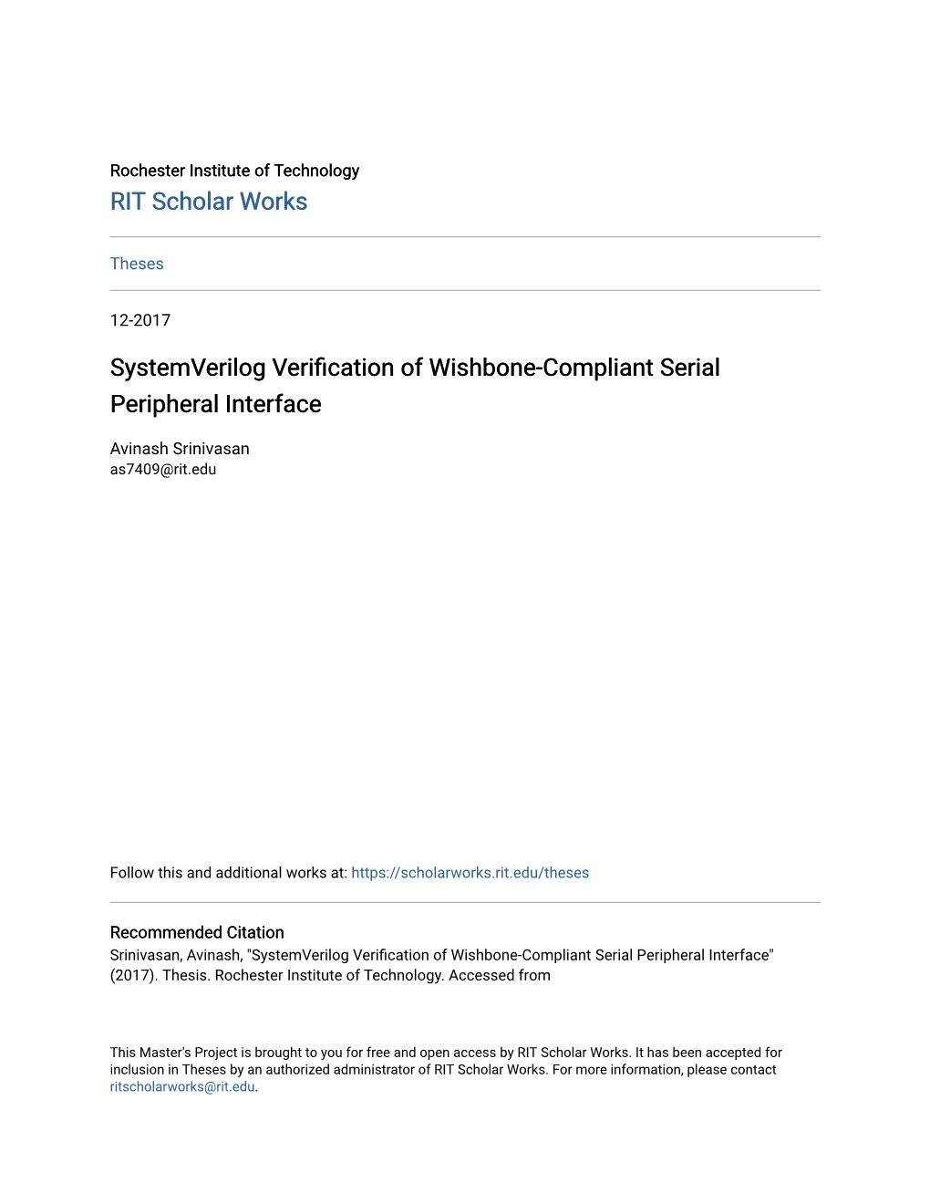 Systemverilog Verification of Wishbone-Compliant Serial Peripheral Interface