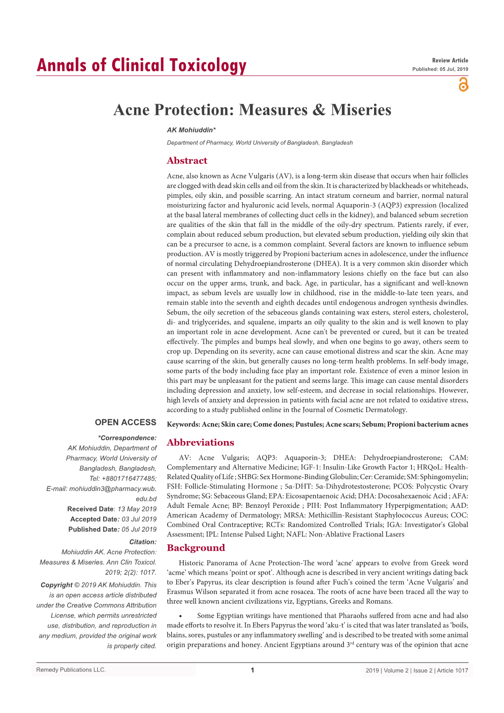 Acne Protection: Measures & Miseries