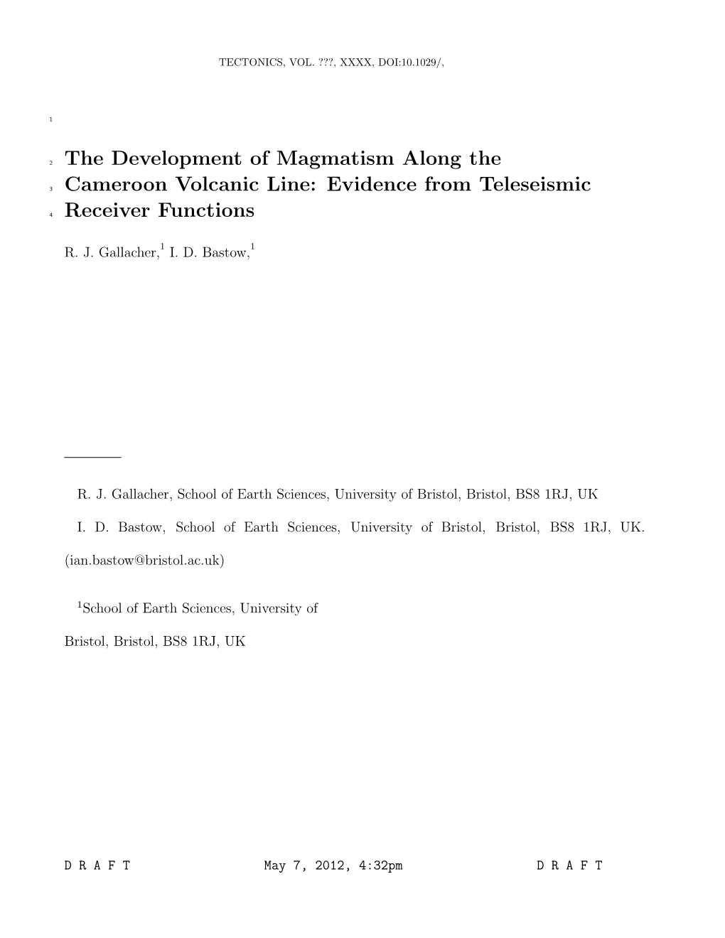 The Development of Magmatism Along the Cameroon Volcanic Line