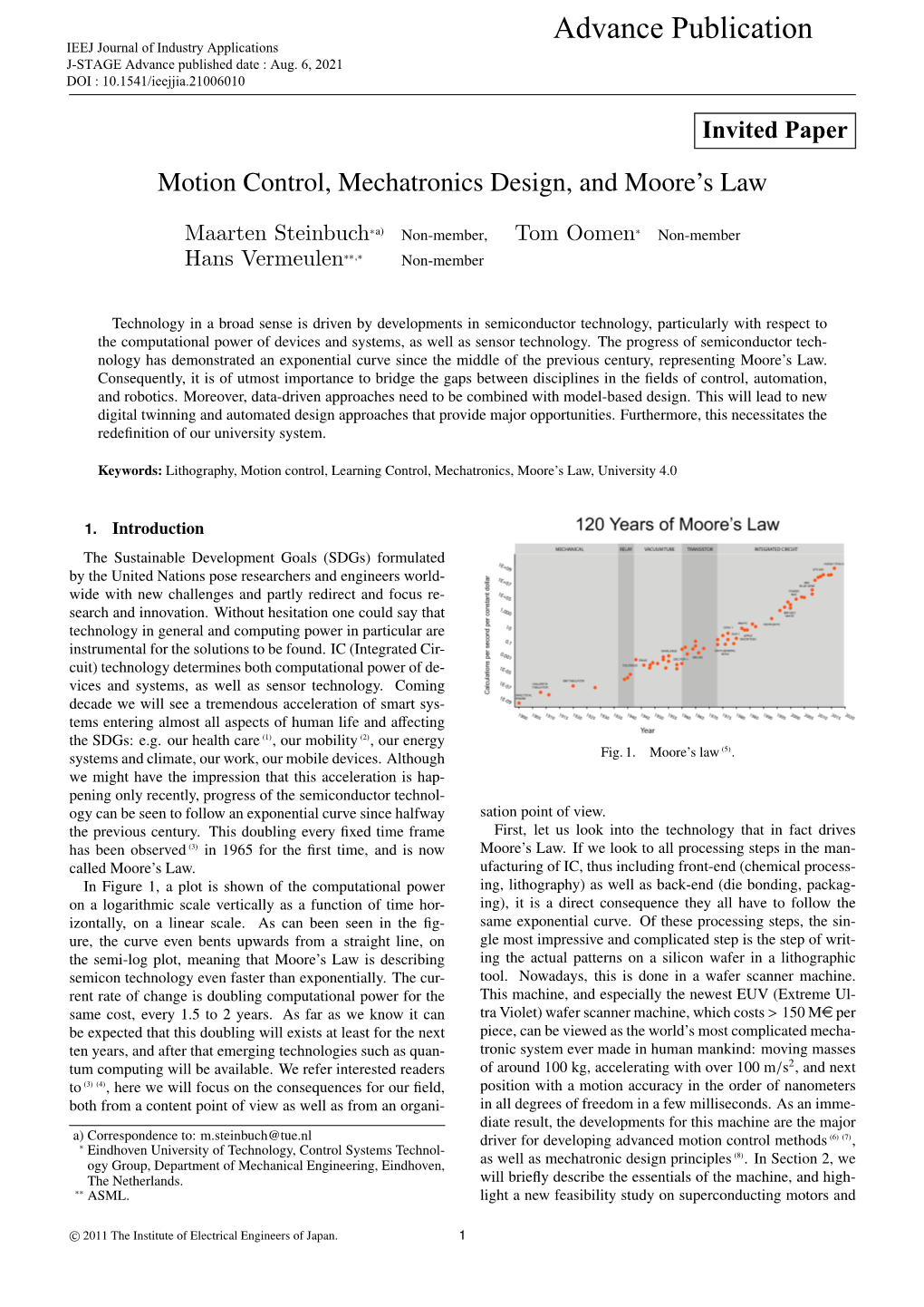 Advance Publication IEEJ Journal of Industry Applications J-STAGE Advance Published Date : Aug