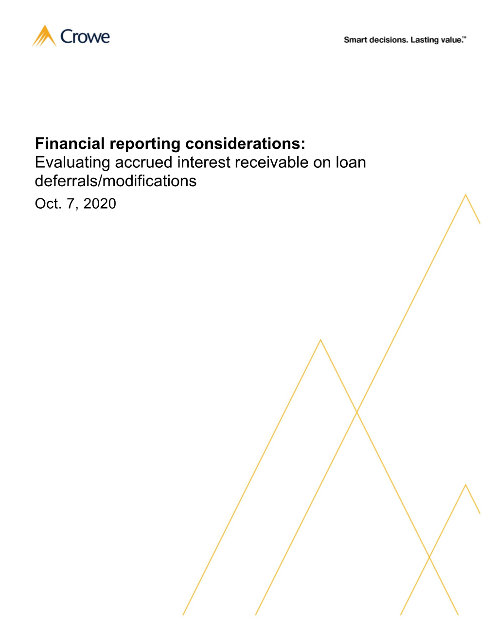 Evaluating Accrued Interest Receivable on Loan Deferrals/Modifications Oct