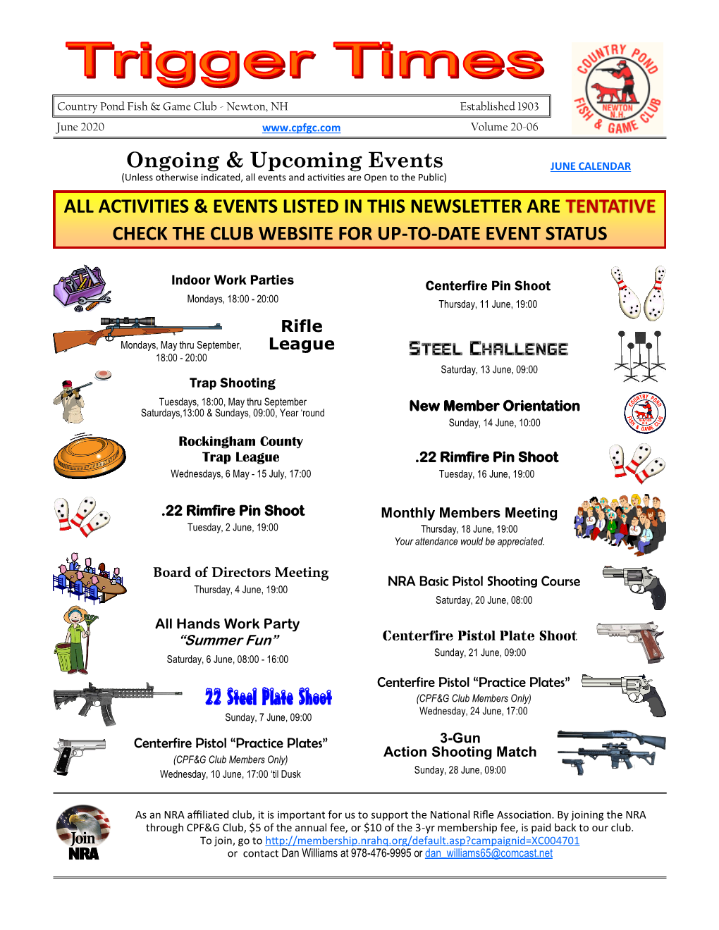 Ongoing & Upcoming Events 22 Steel Plate Shoot