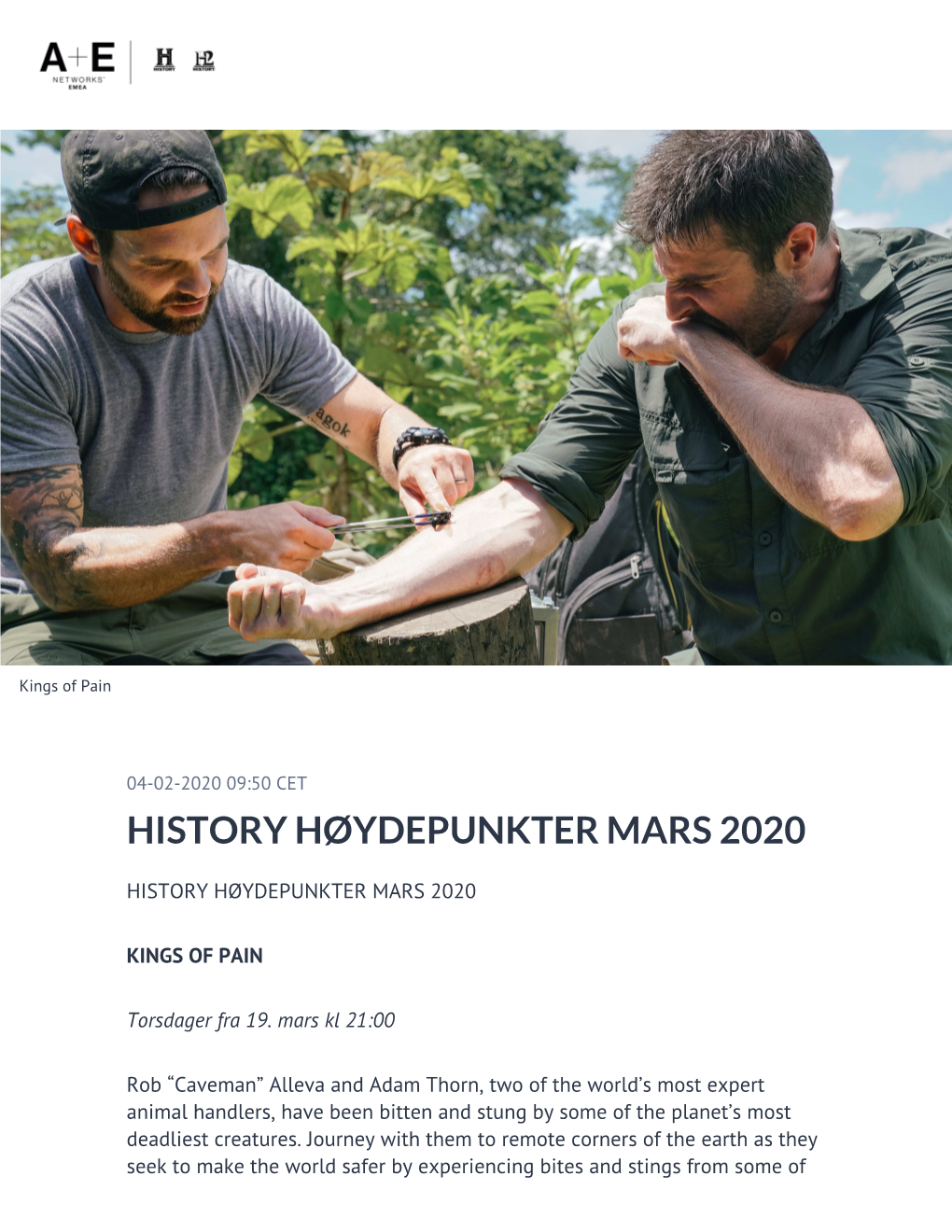 History Høydepunkter Mars 2020