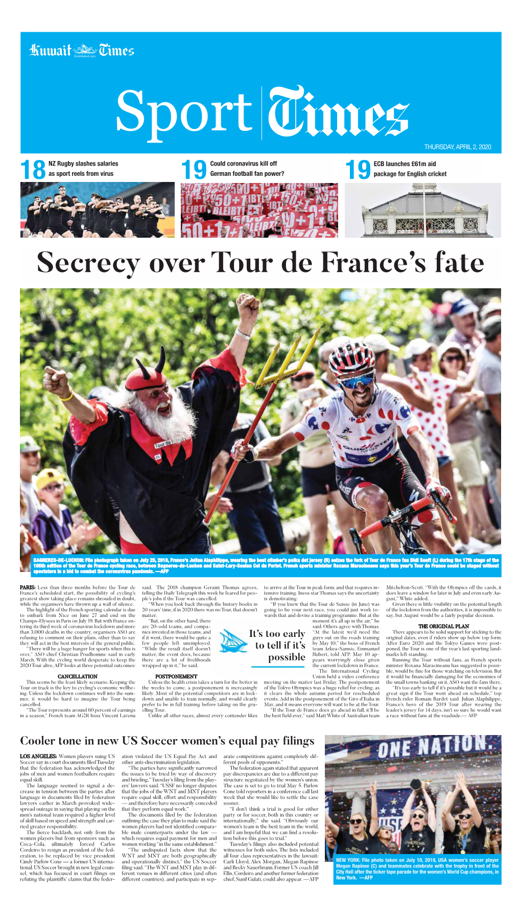 Secrecy Over Tour De France's Fate