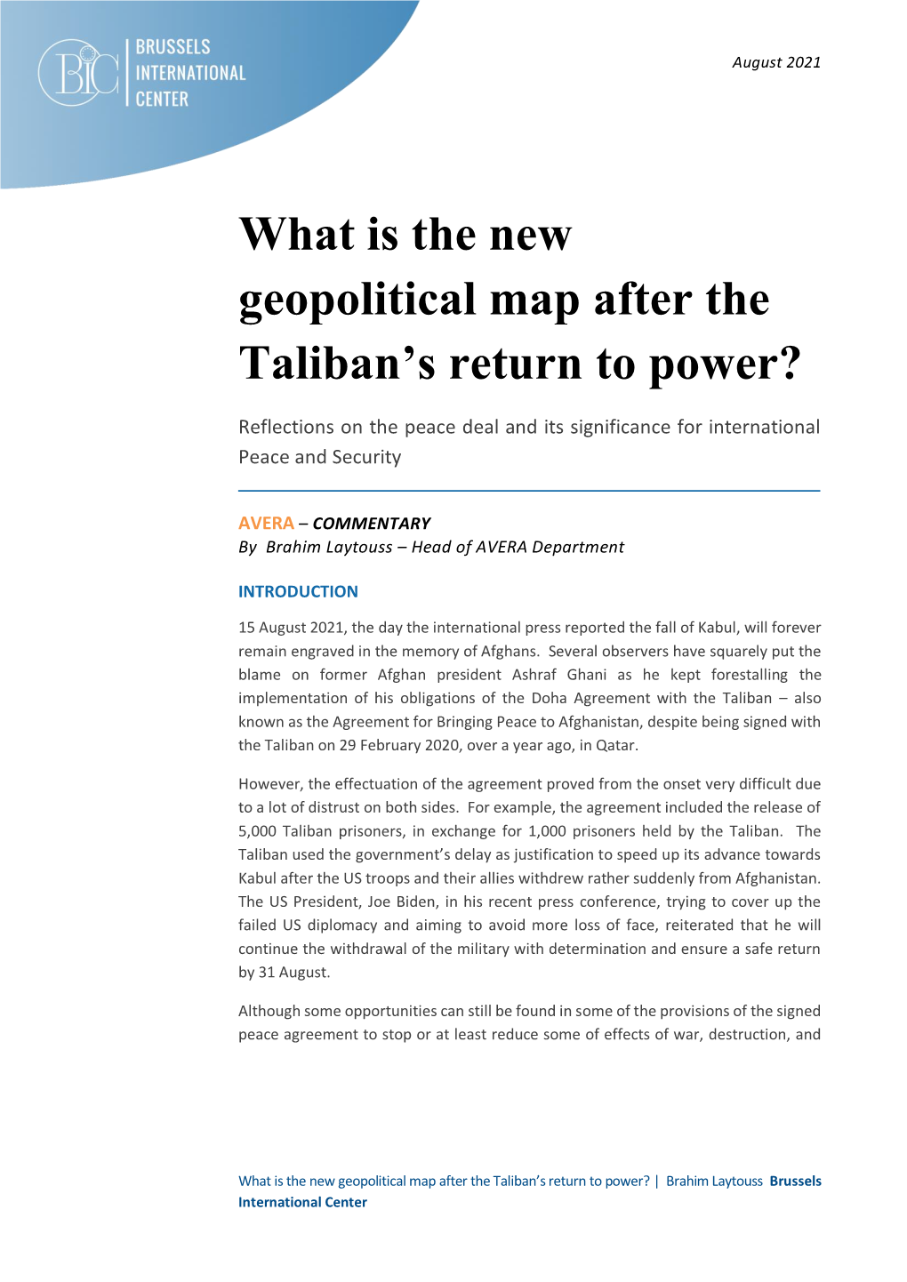 What Is the New Geopolitical Map After the Taliban's Return to Power?